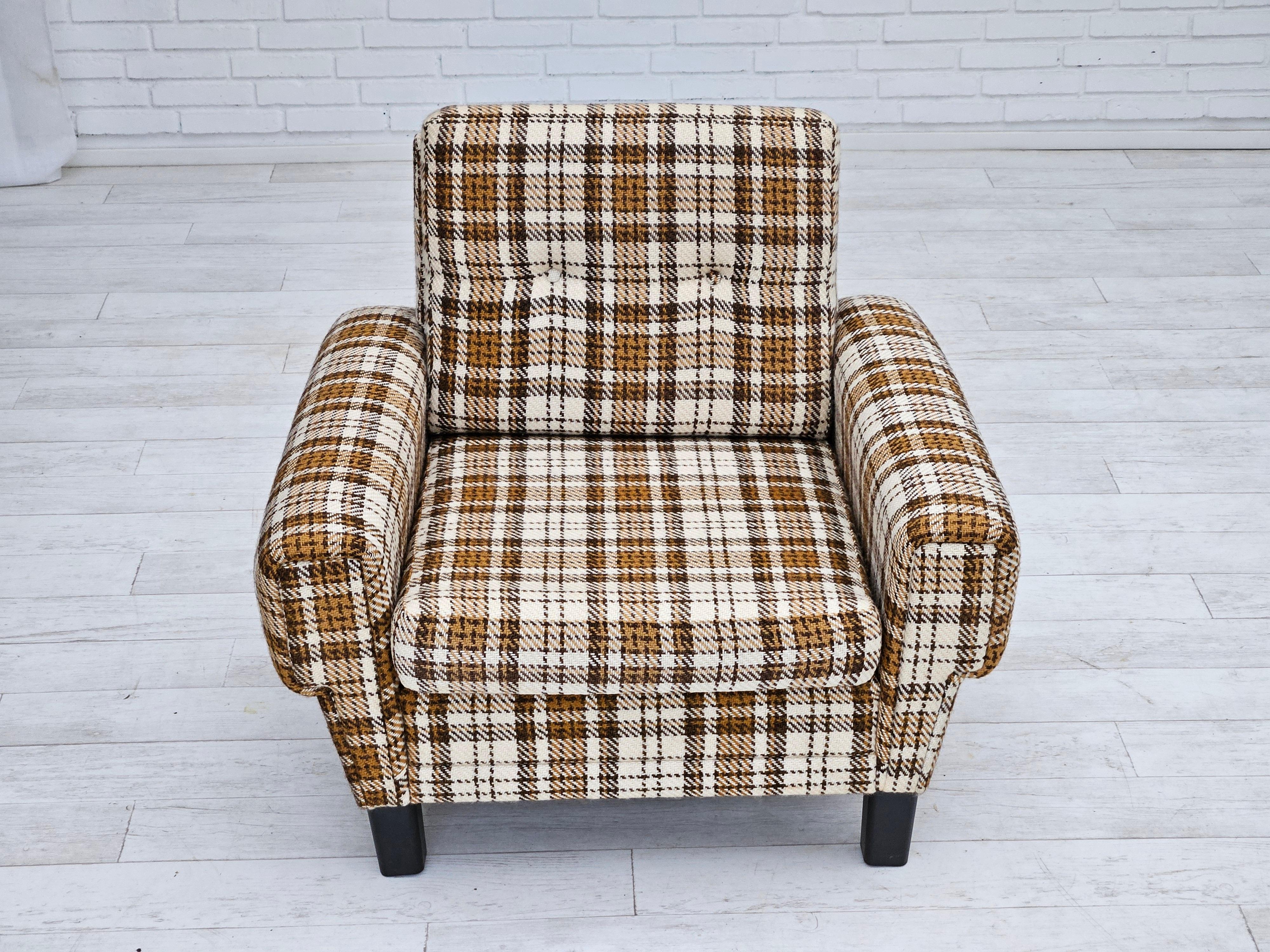 1970s, Danish club chair, original very good condition, furniture wool. 2