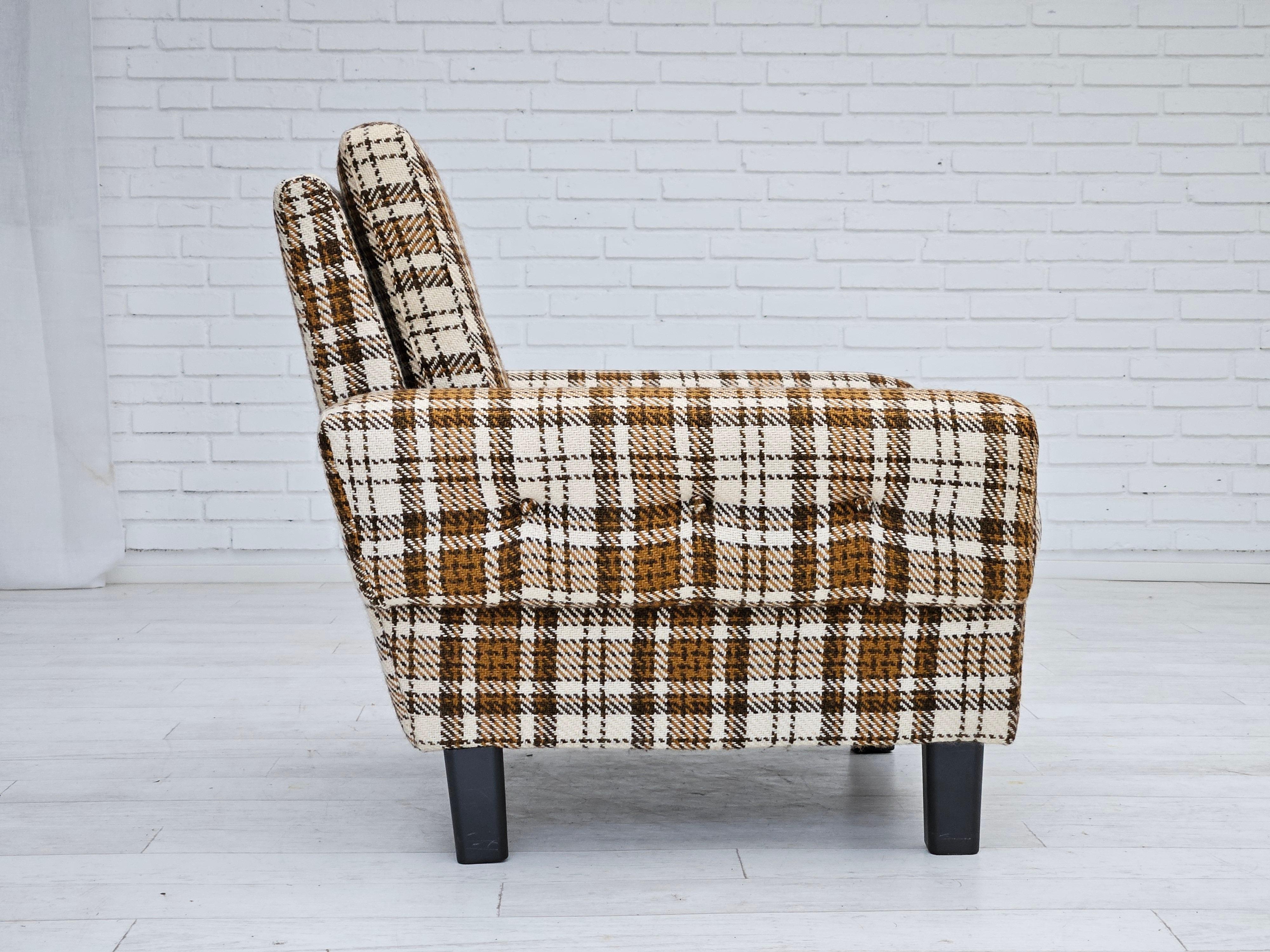 1970s, Danish club chair, original very good condition, furniture wool. 3
