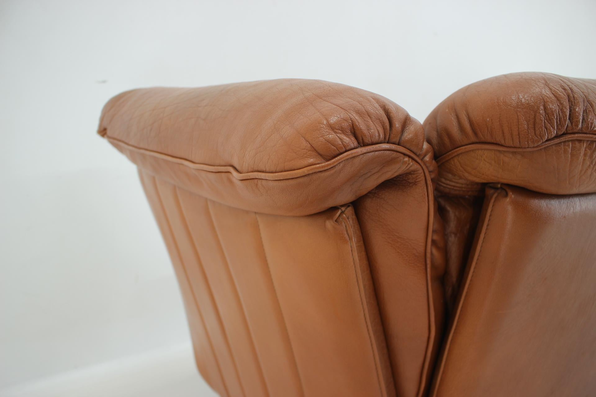 1970s Danish Cognac Leather 2 Seater Sofa For Sale 13