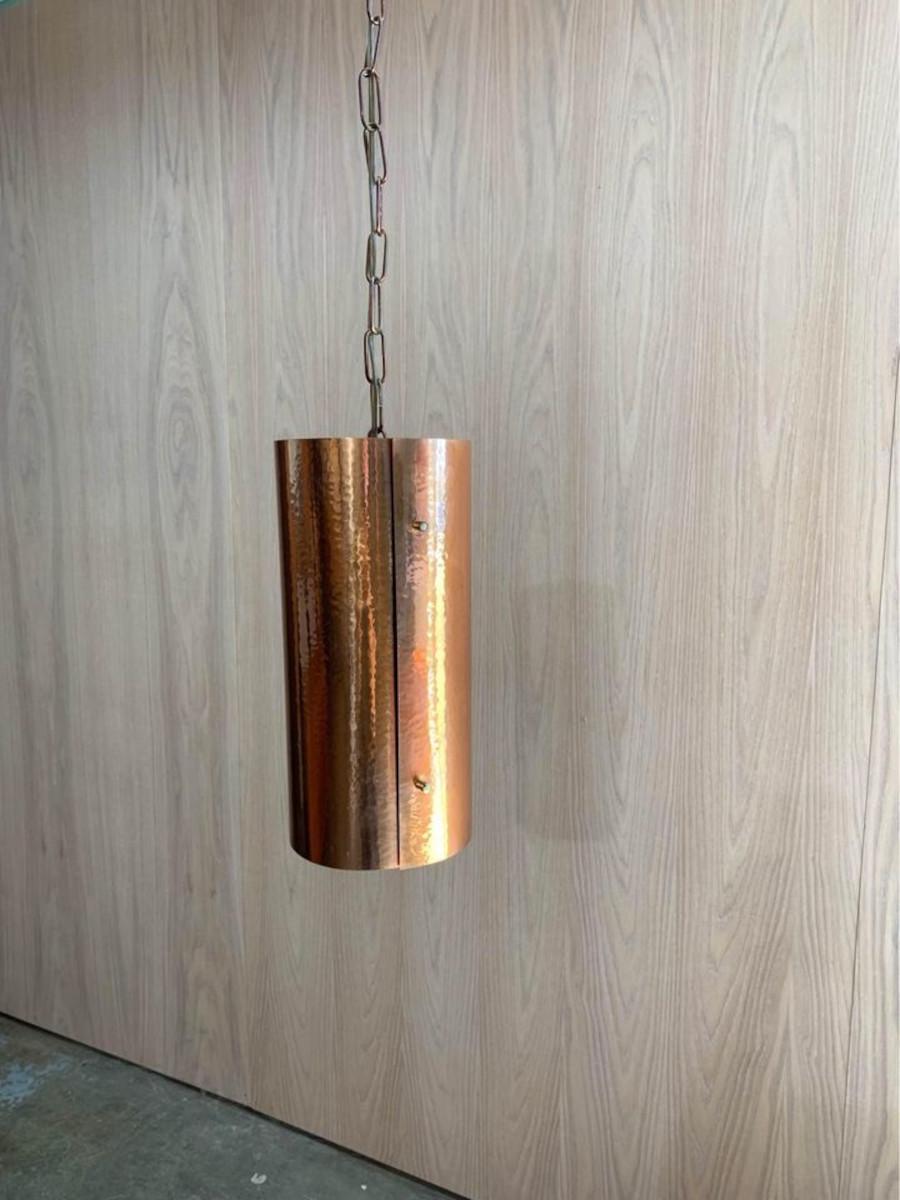 1970s Danish Copper Pendant Light In Excellent Condition For Sale In Victoria, BC