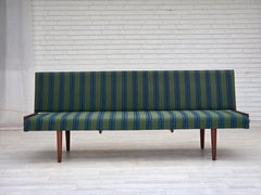 1970s, Danish daybed, furniture wool, solid teak wood, original condition.