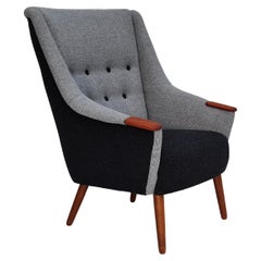 1970s, Danish Design Armchair, Restored, Quality Furniture Wool, Teak Wood