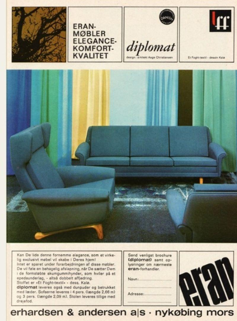 Fin du 20e siècle 1970, design danois par Aage Christiansen pour Eran Møbler, fauteuil restauré. en vente
