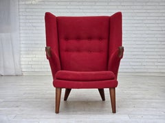 1970s, Danish design by Bent Møller Jepsen, armchair, furniture wool, teak wood.