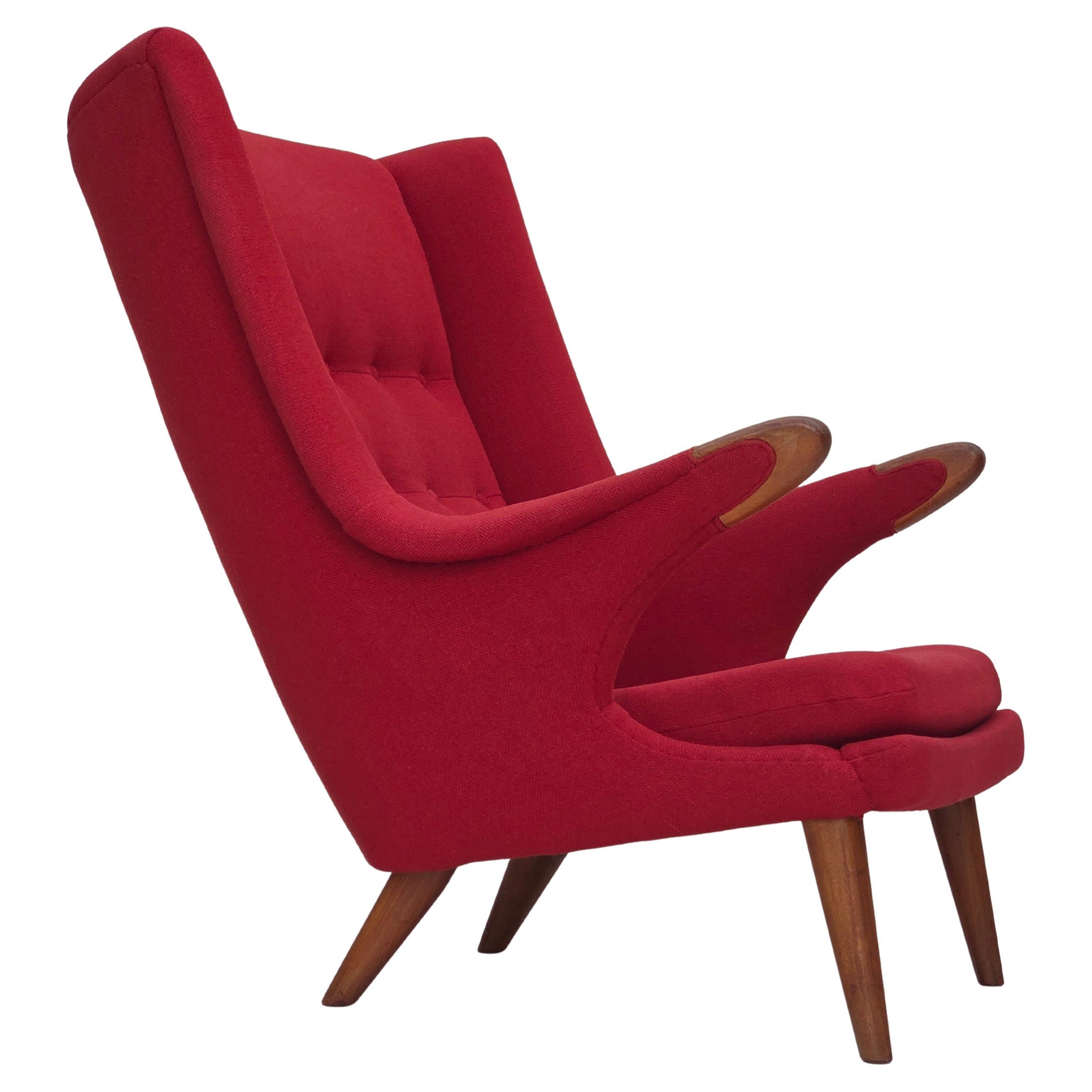 Años 70, diseño danés de Bent Møller Jepsen, sillón, muebles de lana, madera de teca. en venta