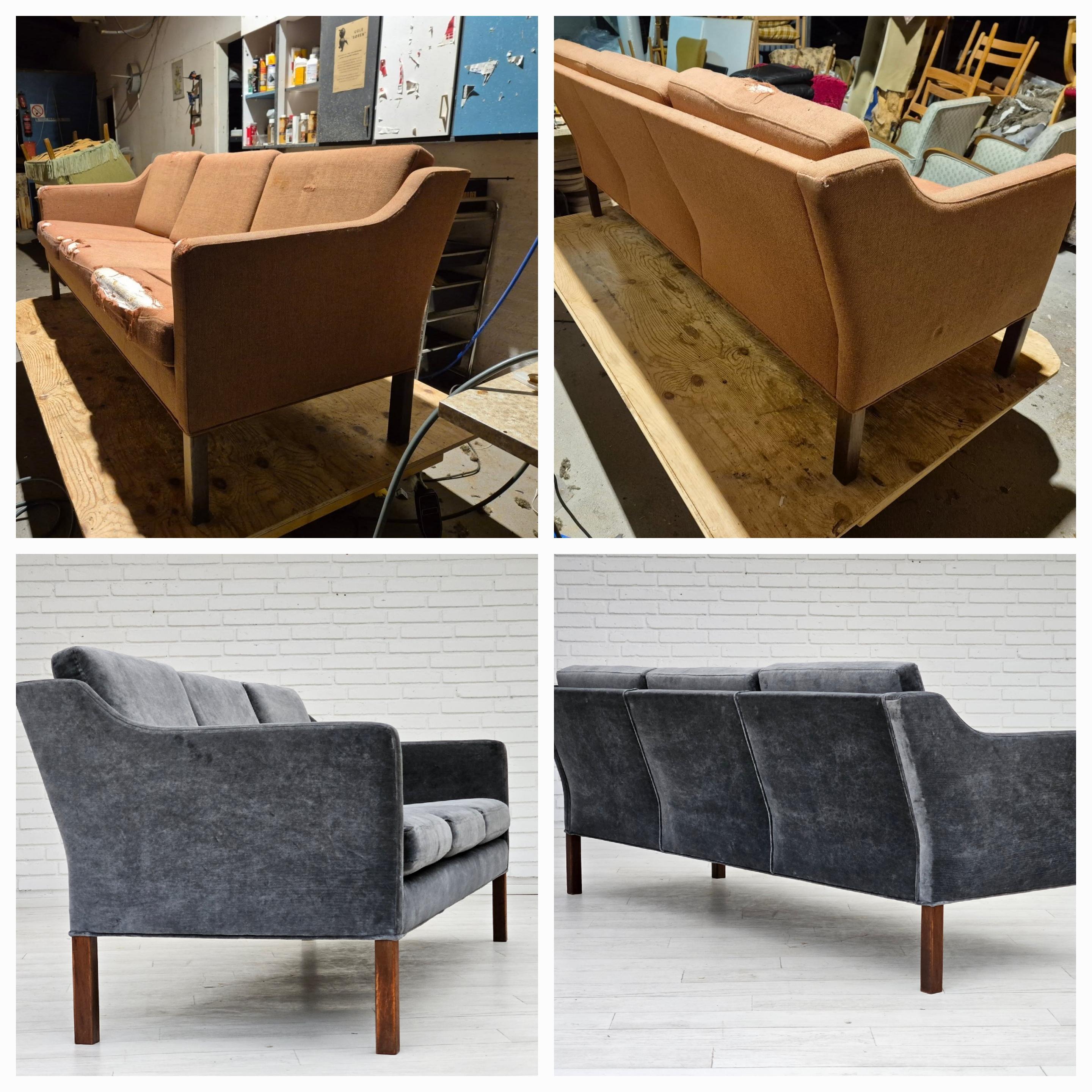 1970er Jahre, dänisches Design von Børge Mogensen, 3-sitziges Sofa Modell 2523, restauriert. im Angebot 10