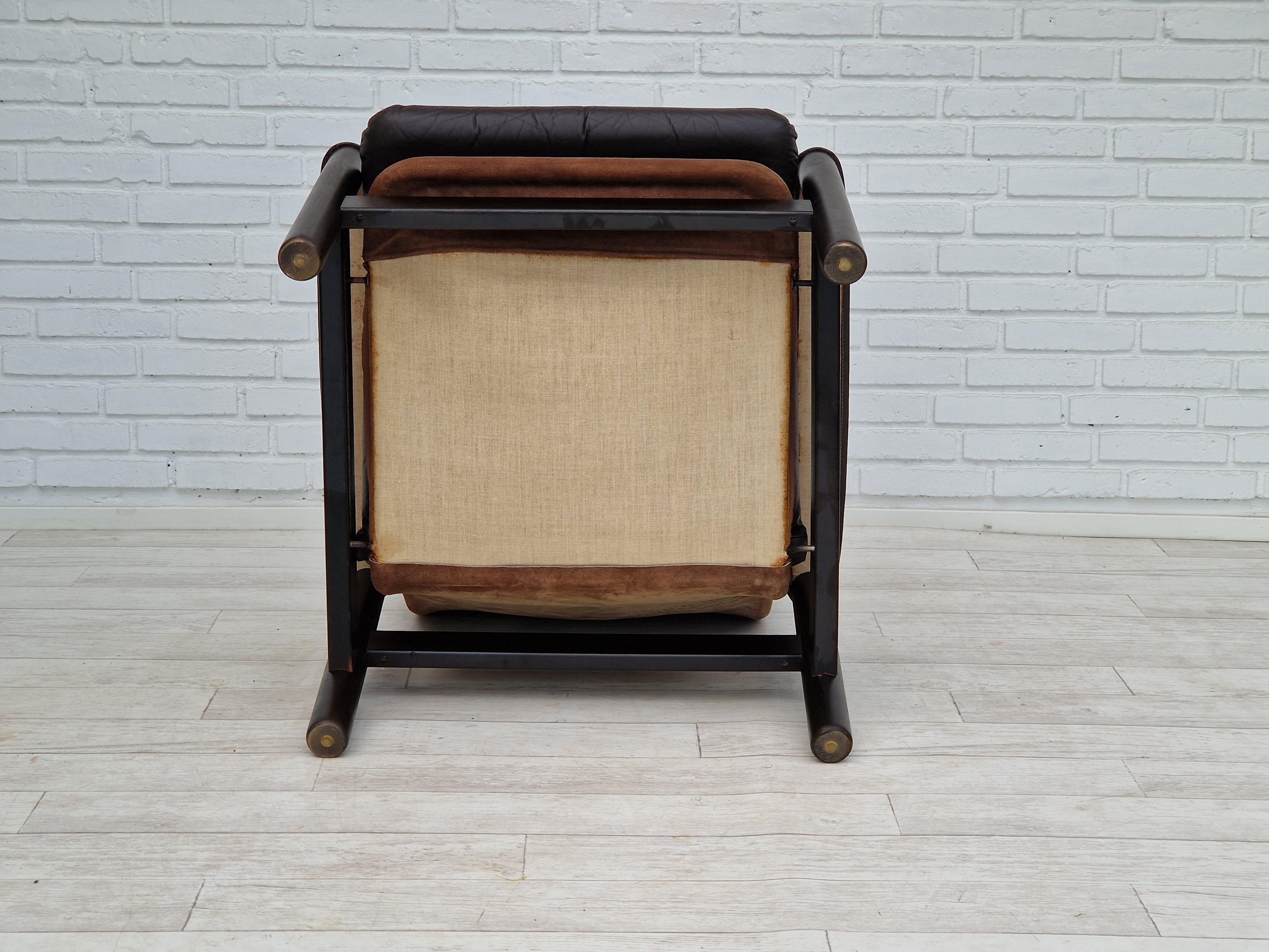 Leather 1970s, Danish Design by Ebbe Gehl & Søren Nissen, Lounge Armchair For Sale