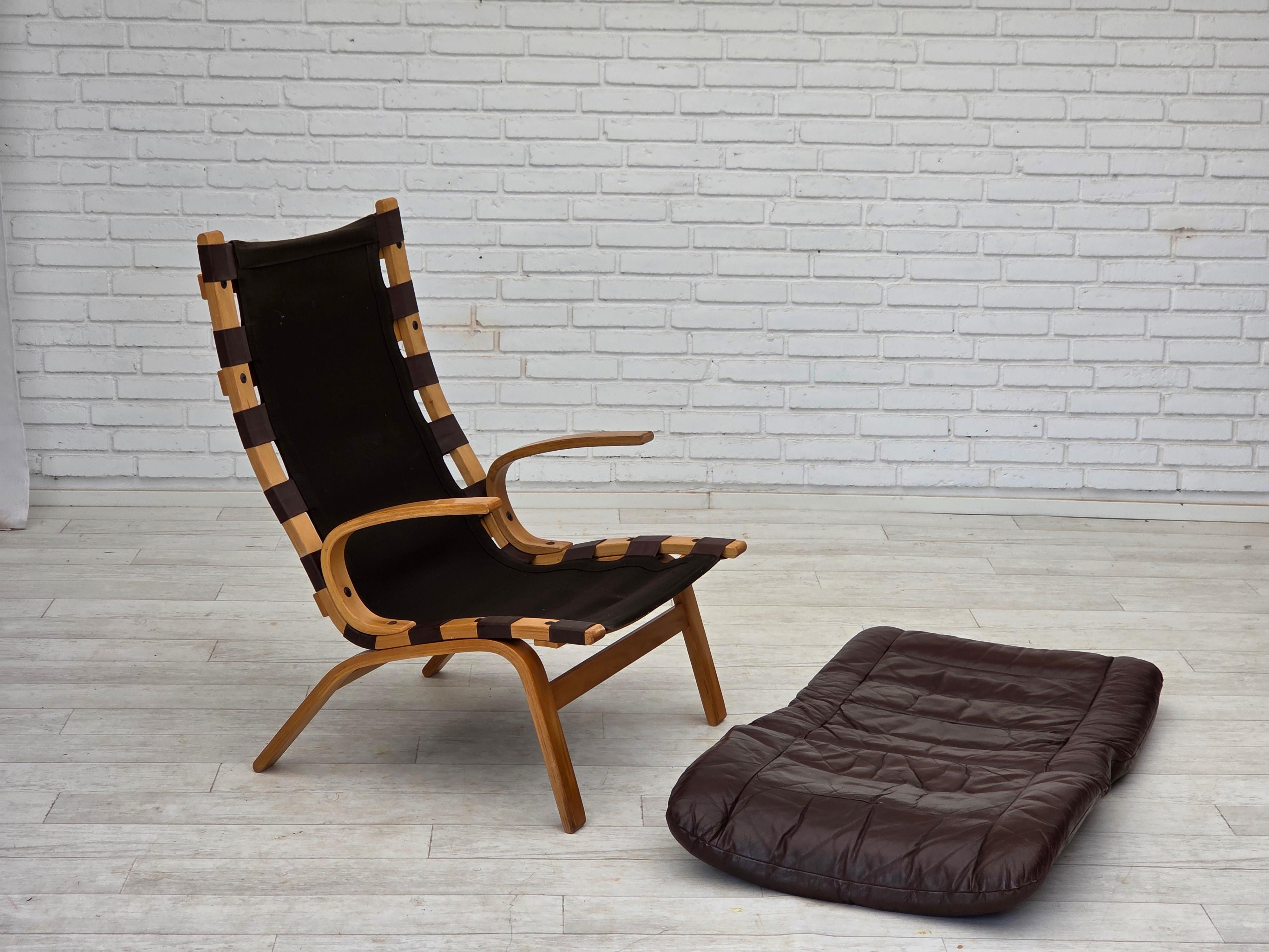 1970s, Danish design by Farstrup, set of 2 armchairs, furniture leather. For Sale 5