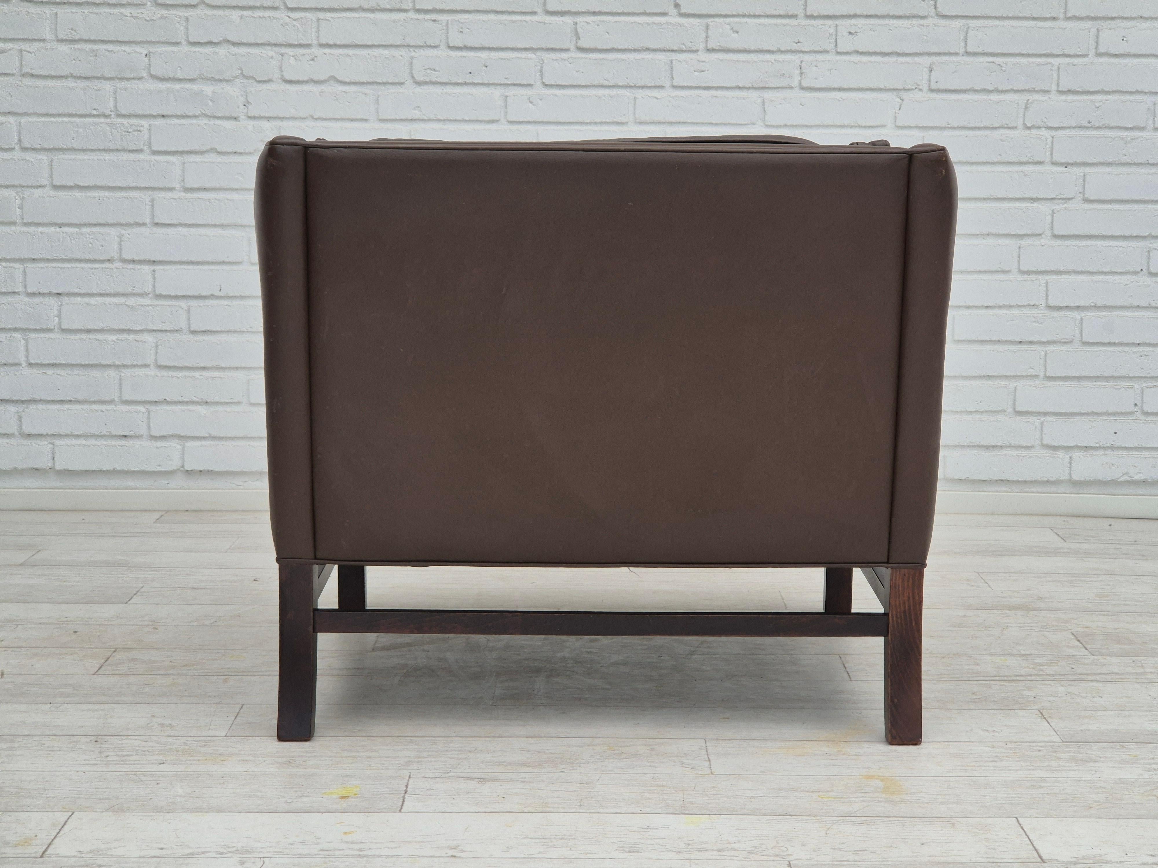 Leather 1970s, Danish design by Georg Thams for Grant Møbelfabrik, lounge chair. For Sale
