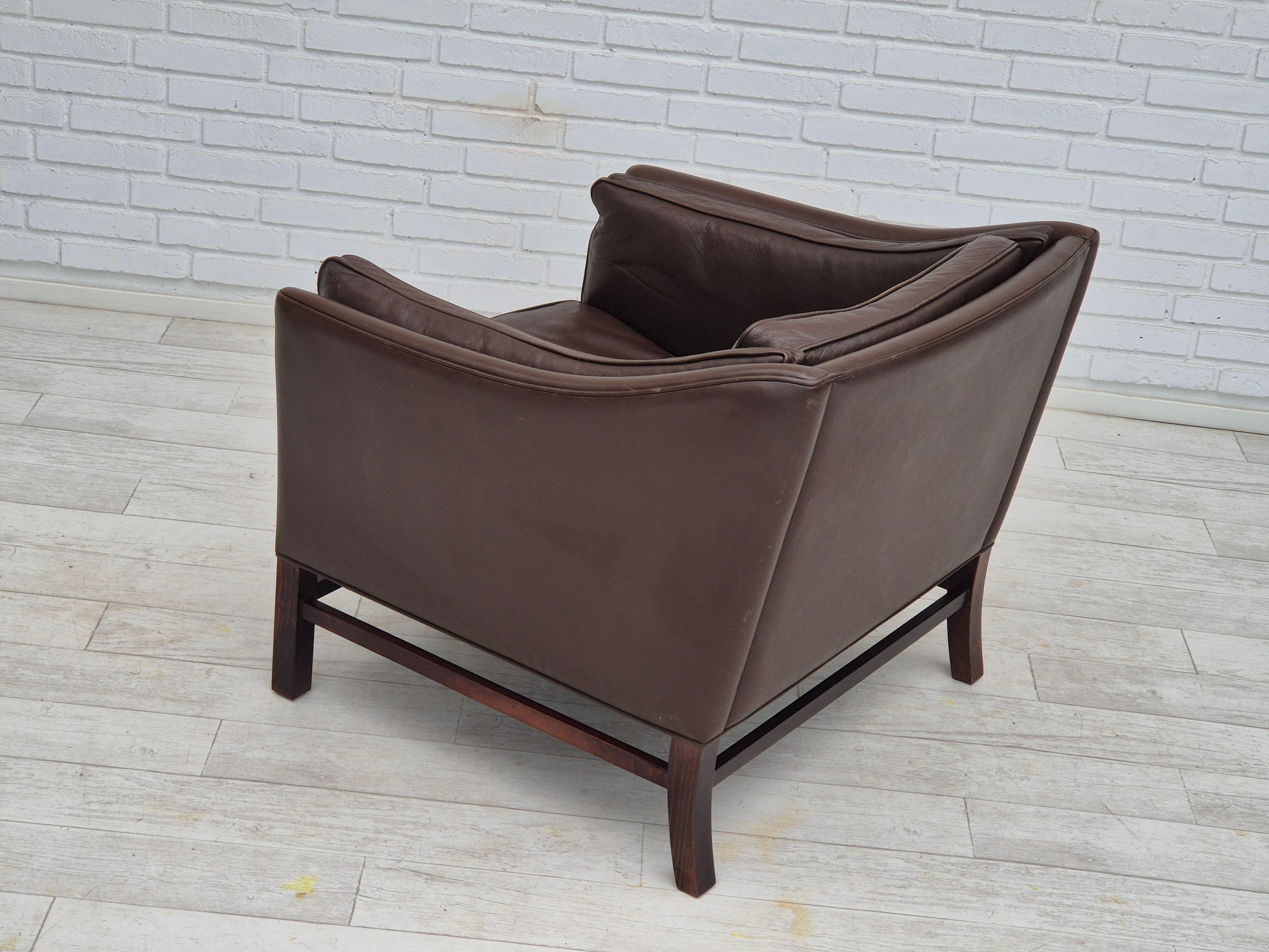 Cuir Années 1970, design danois de Georg Thams pour Grant Møbelfabrik, chaise longue. en vente