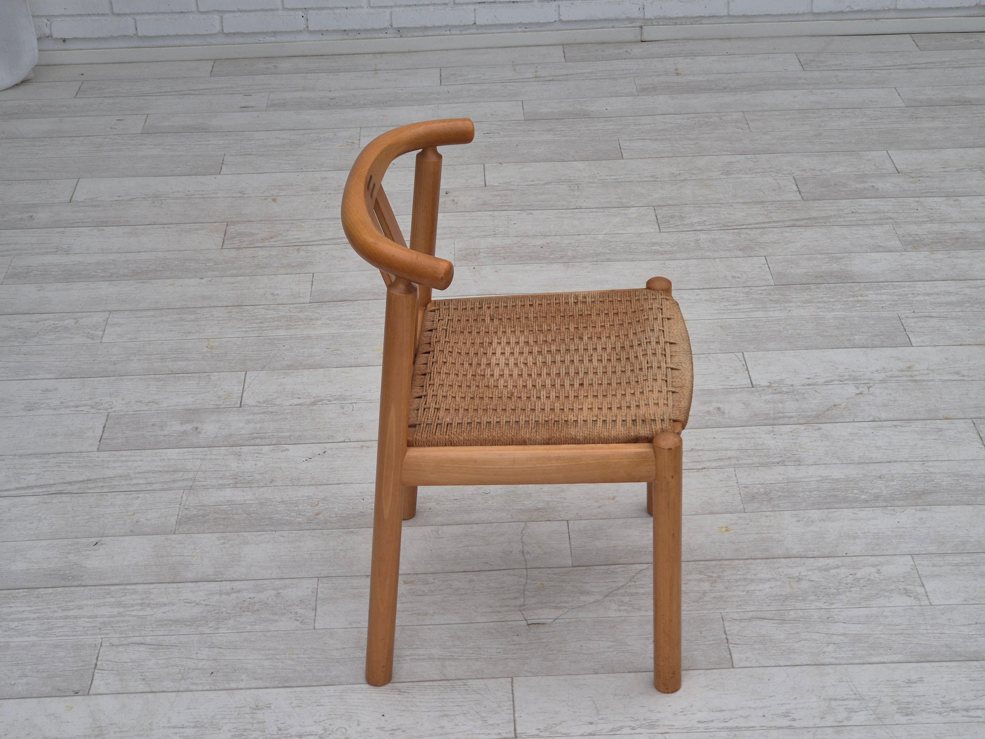 Corde en papier 1970, design danois de Hans J. Frydendahl, paire de chaises modèle « Cléopâtre ». en vente