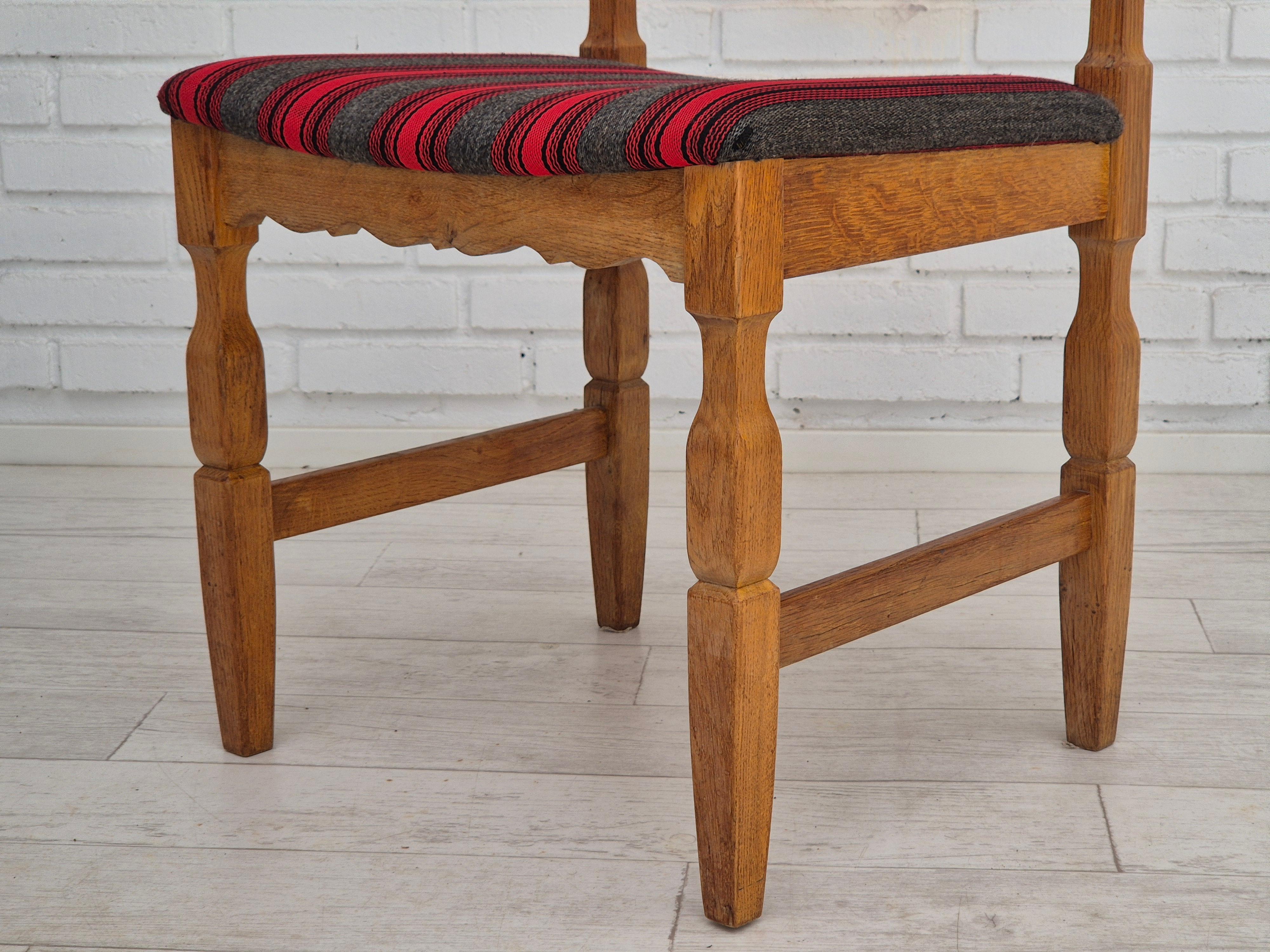 Anni '70, design danese di Henning Kjærnulf, set di 4 sedie da pranzo, originali. in vendita 7