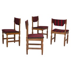 1970, Design/One danois par Henning Kjærnulf, ensemble de 4 chaises de salle à manger, original.
