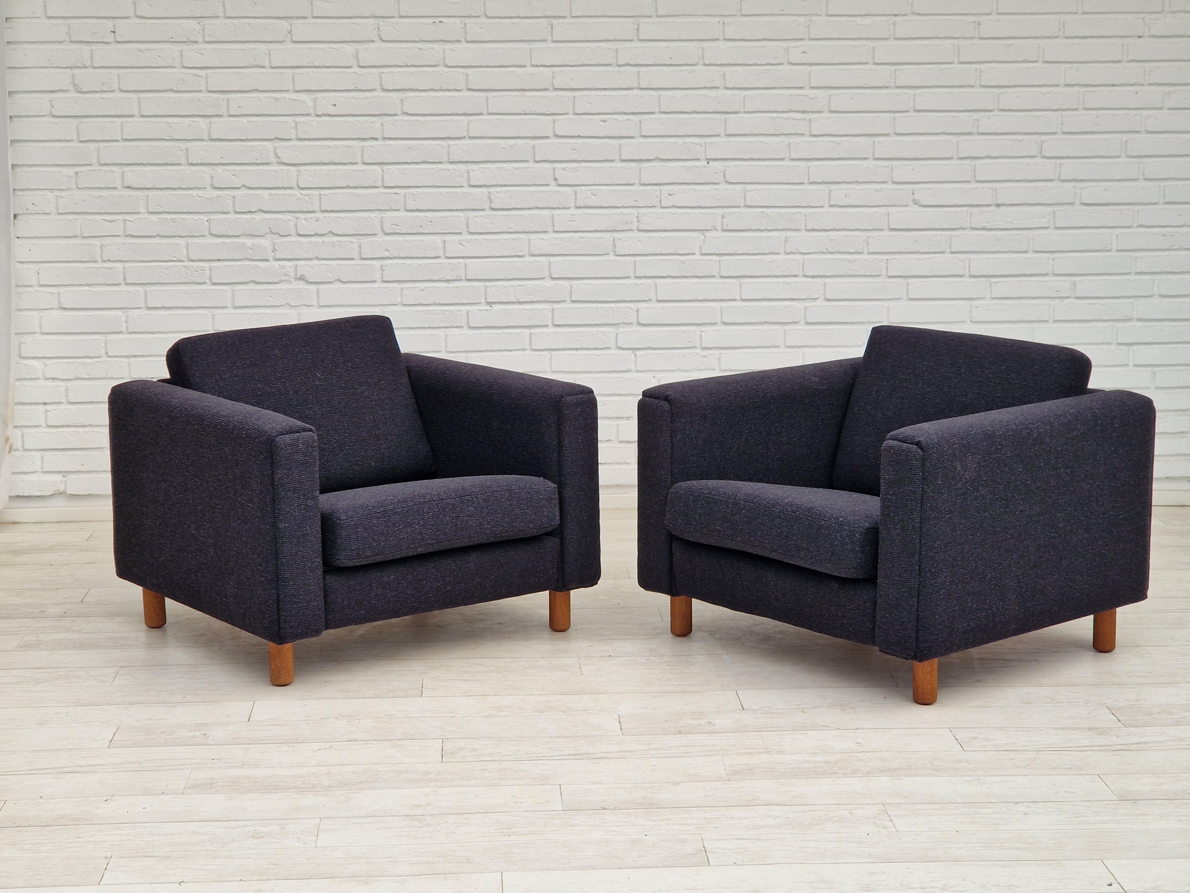 1970s, Danish design by H.J. Wegner, reupholstered armchair, model GE300. For Sale 11