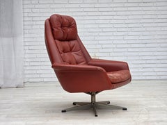 1970s, Danish design by H.W.Klein, swivel armchair, furniture leather.