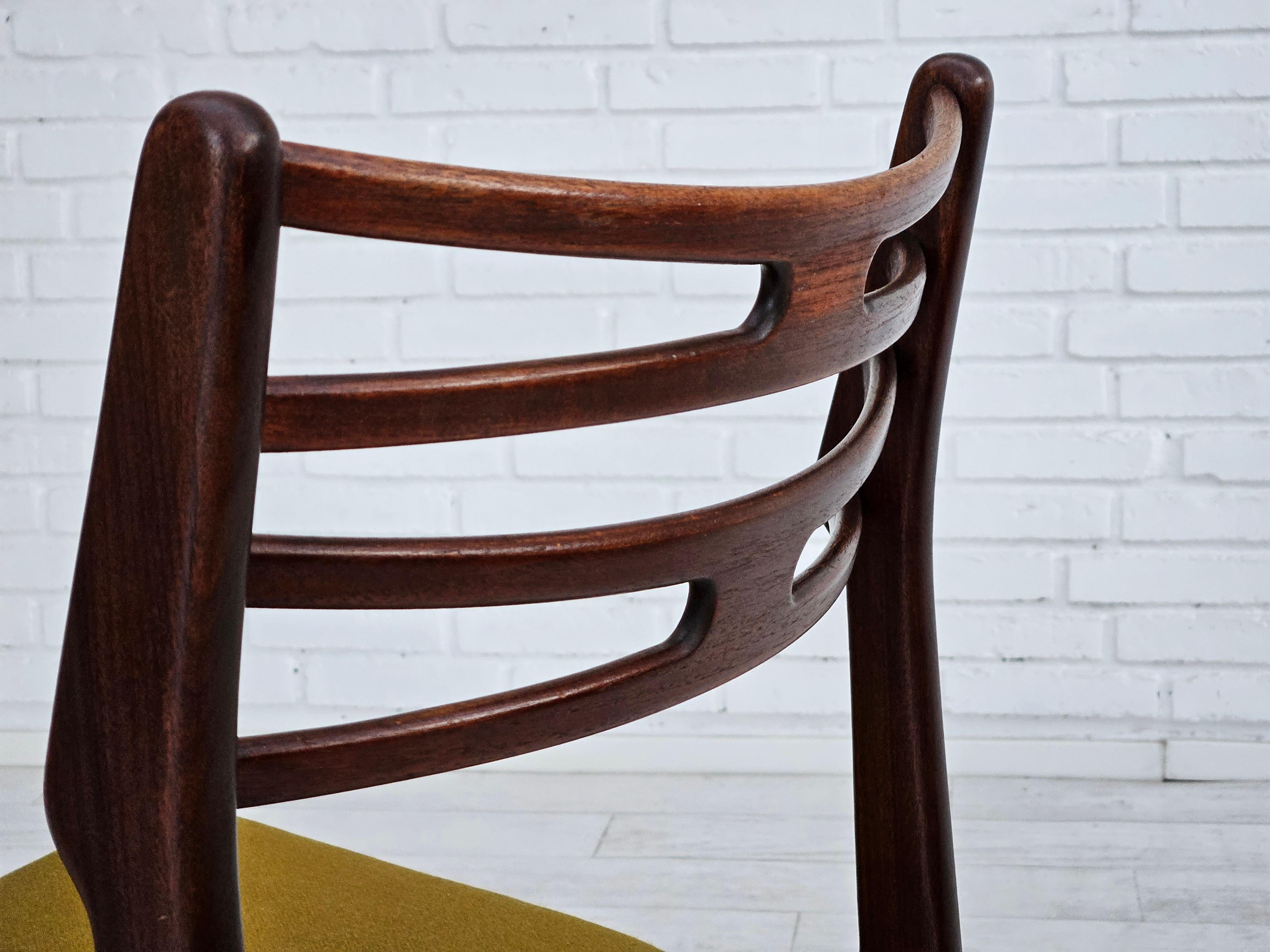 1970, design danois de Johannes Andersen, ensemble de 3 chaises de salle à manger modèle 101. en vente 4