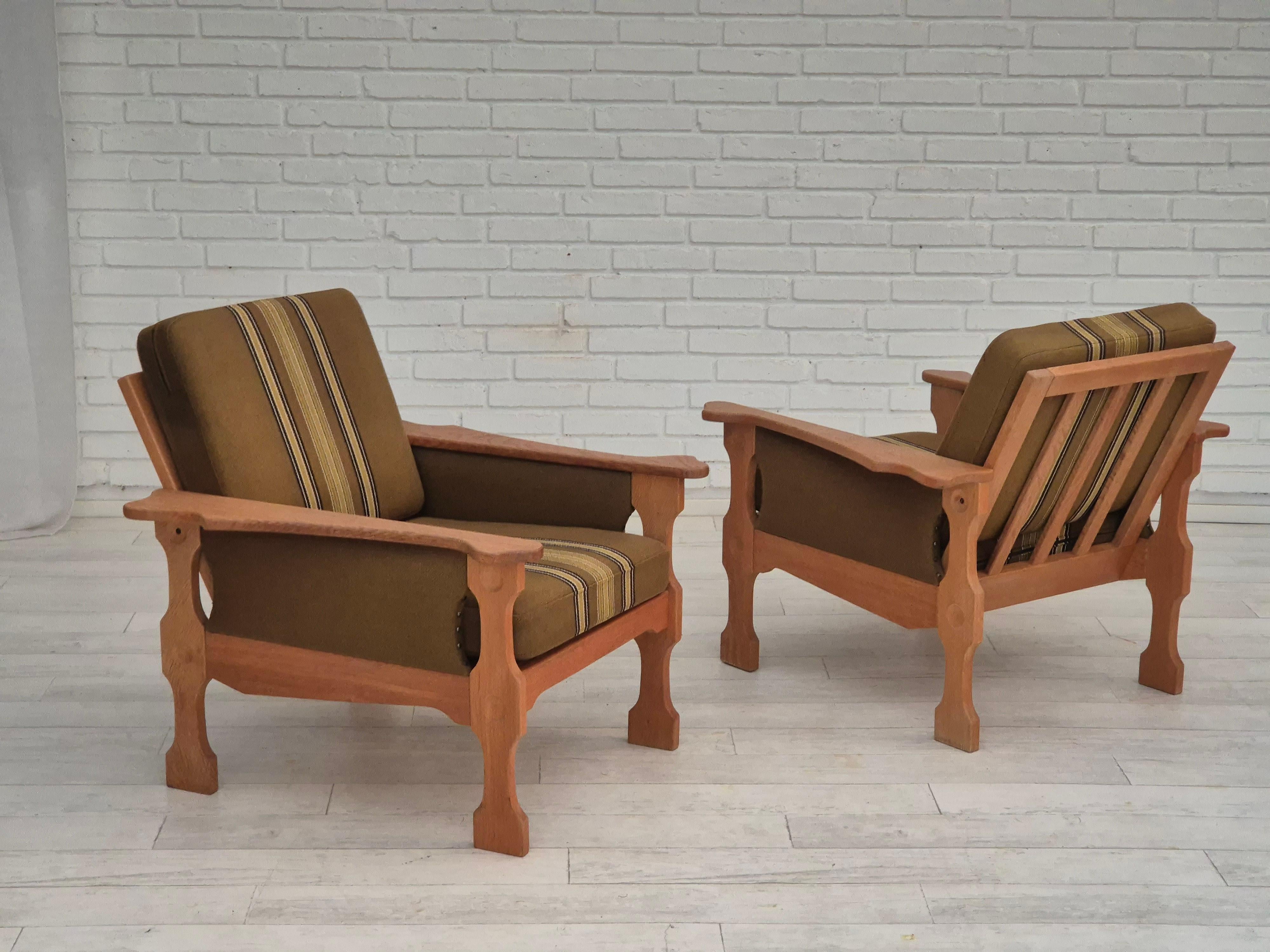 1970, design danois, fauteuil club, très bon état d'origine, laine de meubles. en vente 3