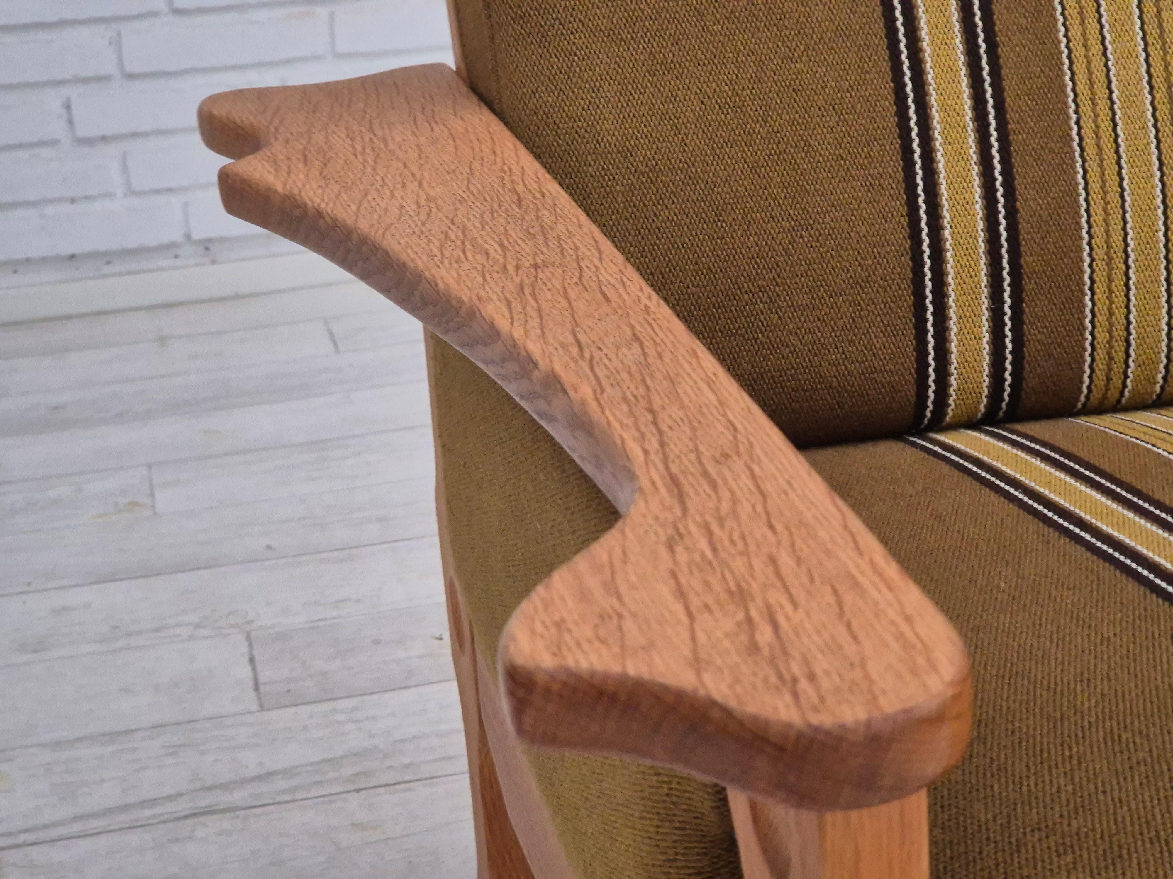 1970, design danois, fauteuil club, très bon état d'origine, laine de meubles. en vente 7