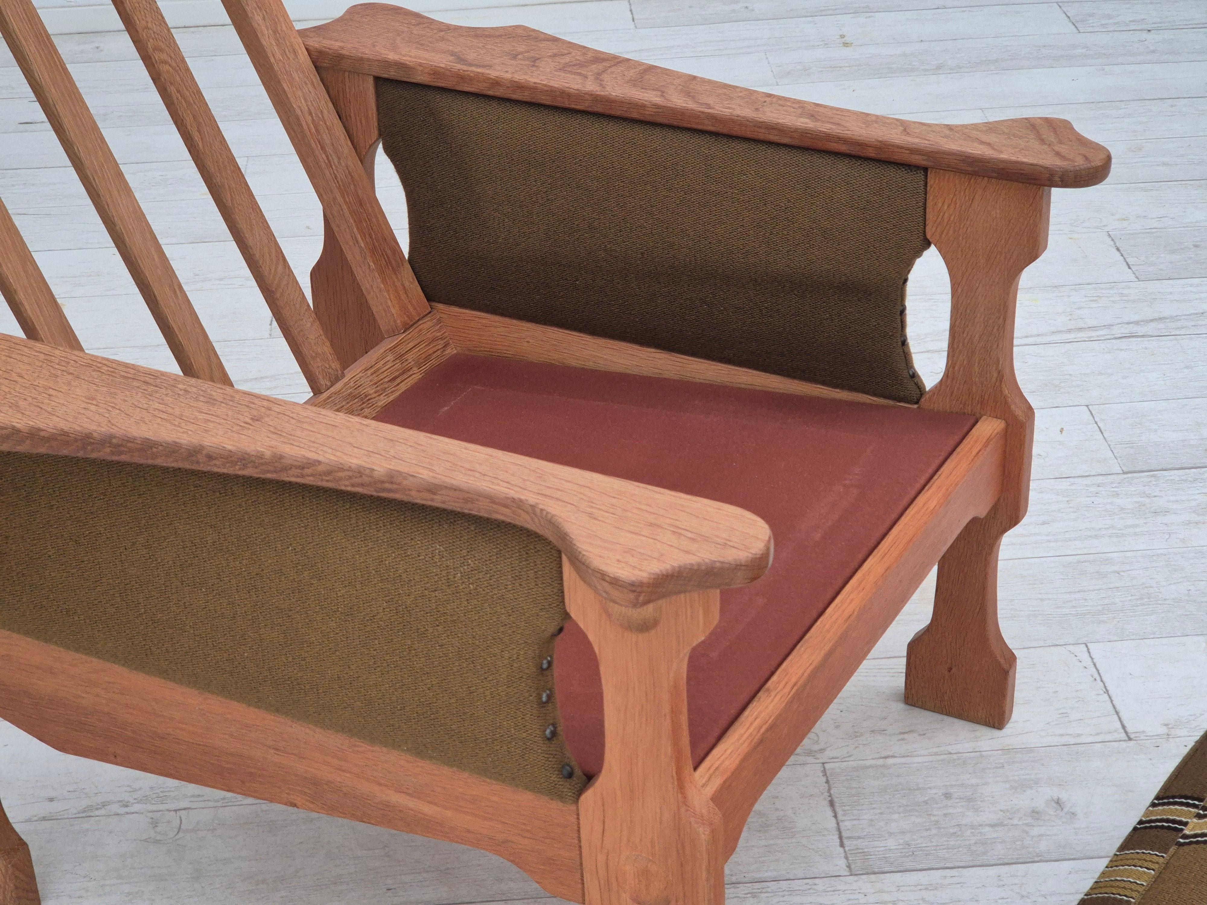 1970, design danois, fauteuil club, très bon état d'origine, laine de meubles. en vente 9