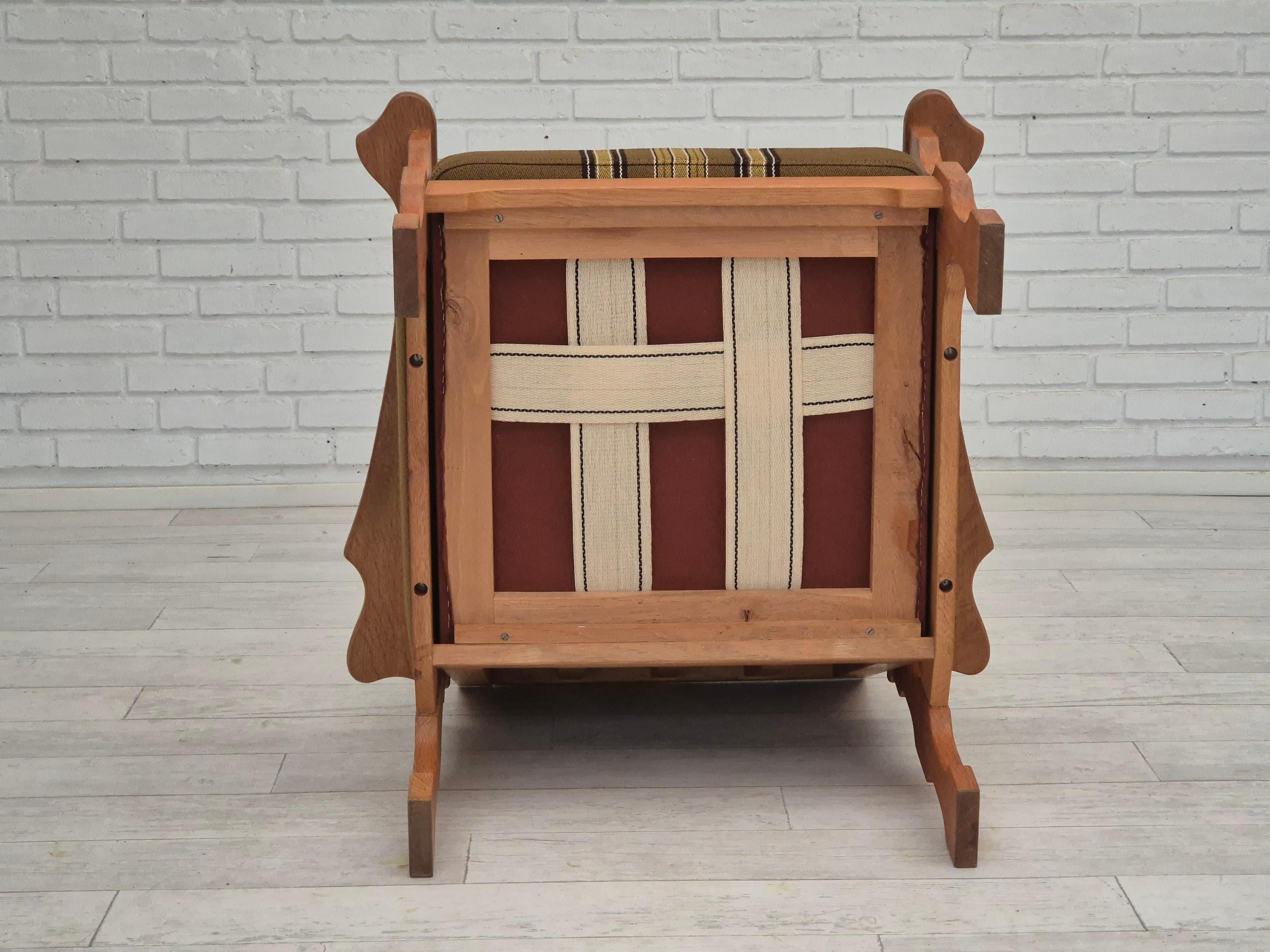 1970, design danois, fauteuil club, très bon état d'origine, laine de meubles. en vente 10