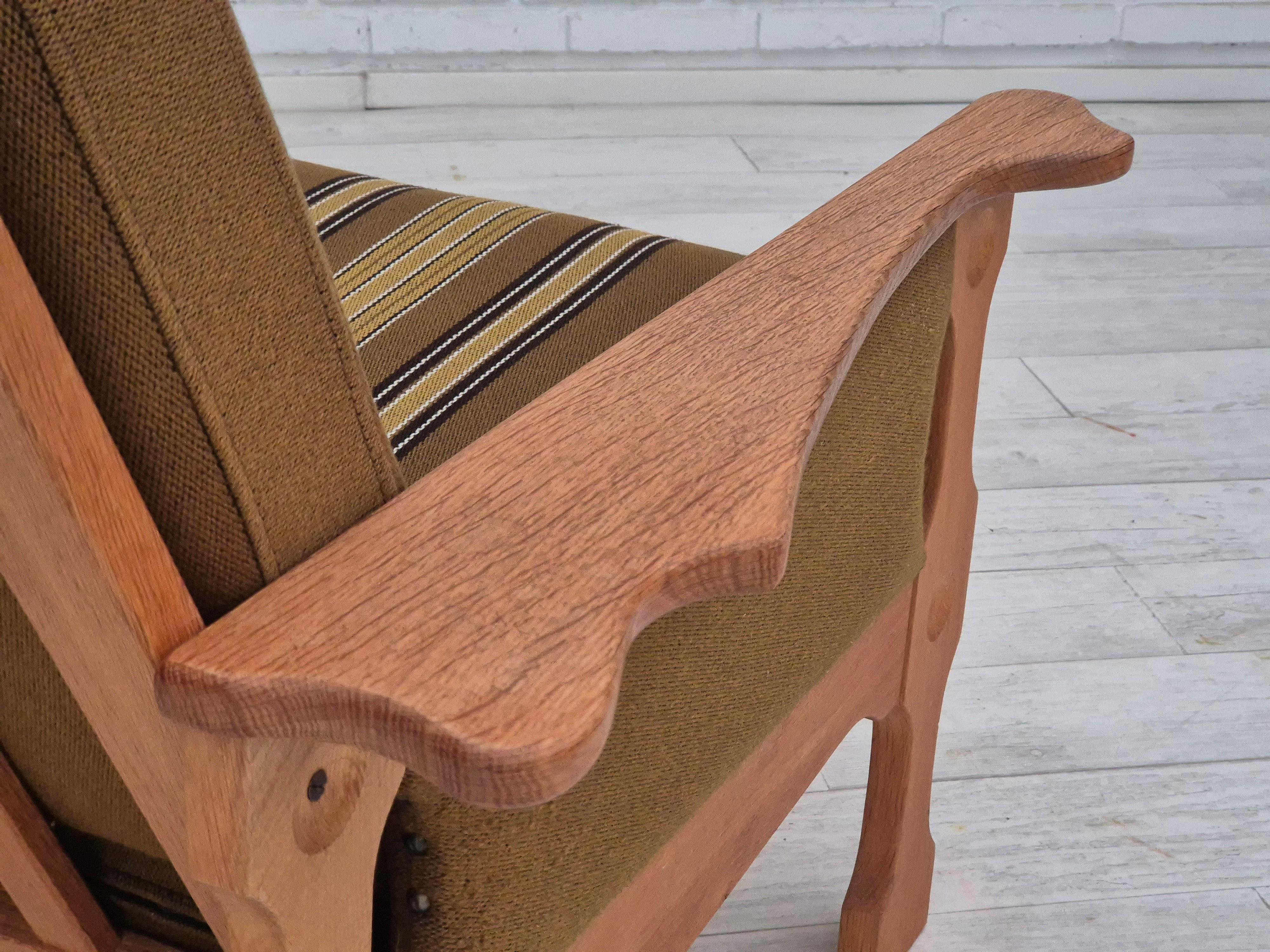 1970, design danois, fauteuil club, très bon état d'origine, laine de meubles. en vente 12