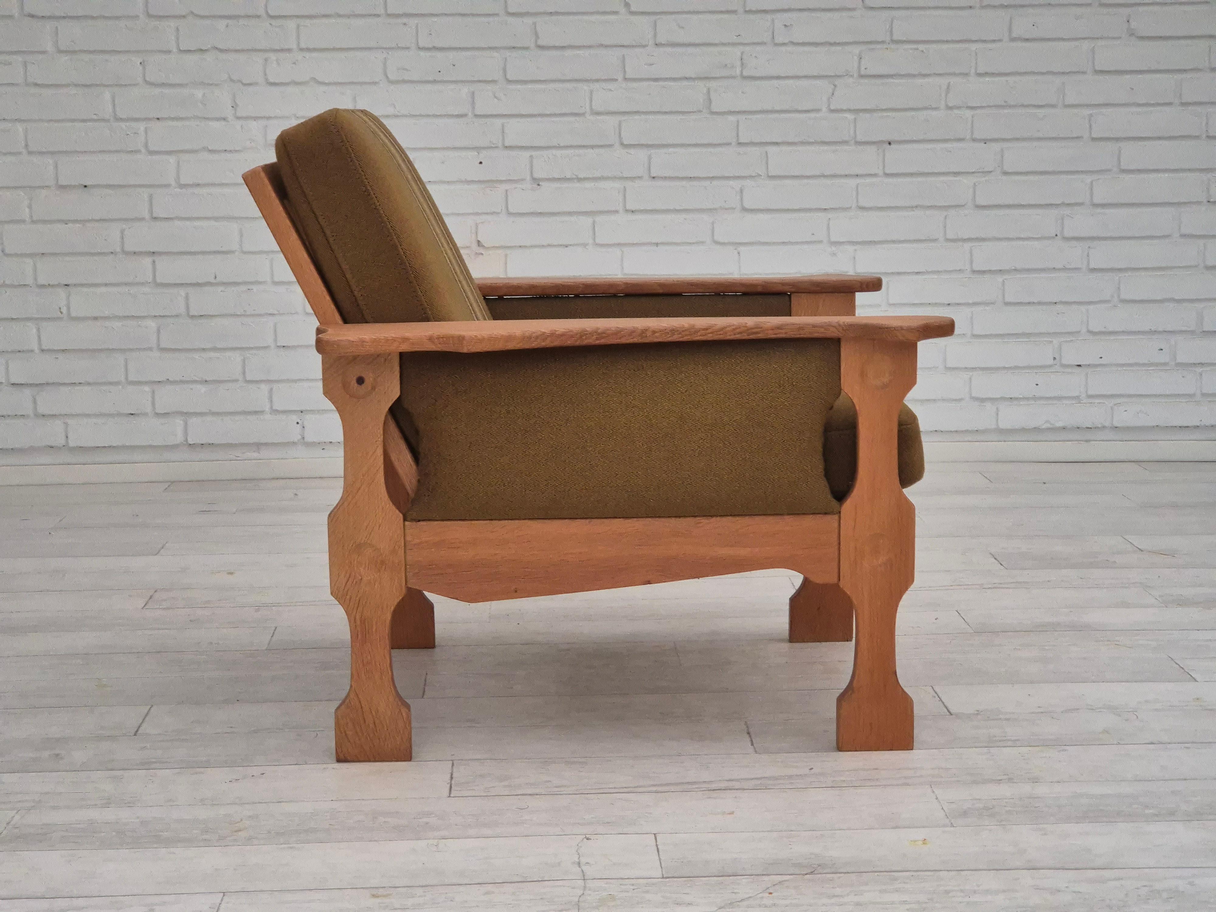 Danois 1970, design danois, fauteuil club, très bon état d'origine, laine de meubles. en vente