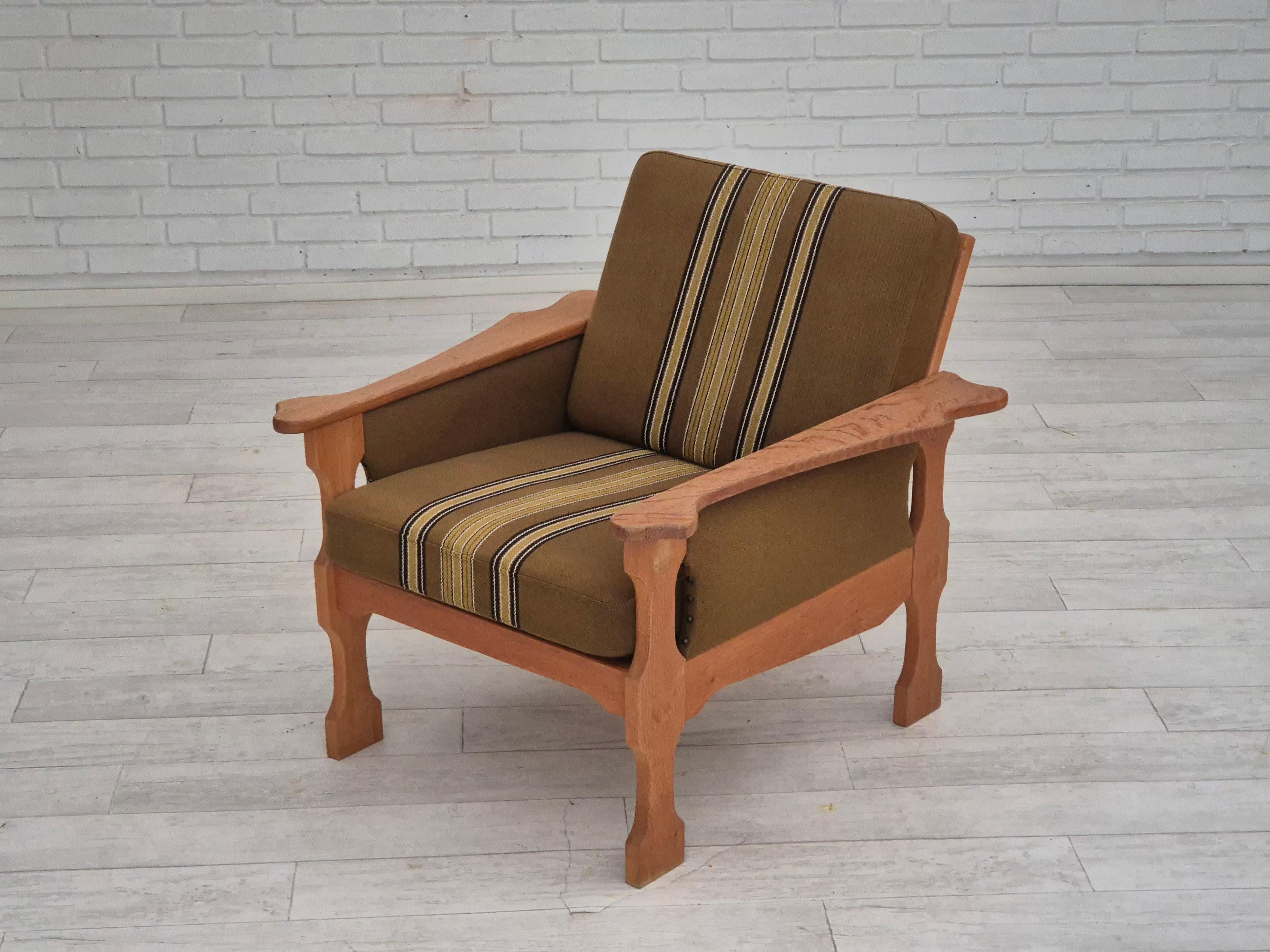 Laine 1970, design danois, fauteuil club, très bon état d'origine, laine de meubles. en vente