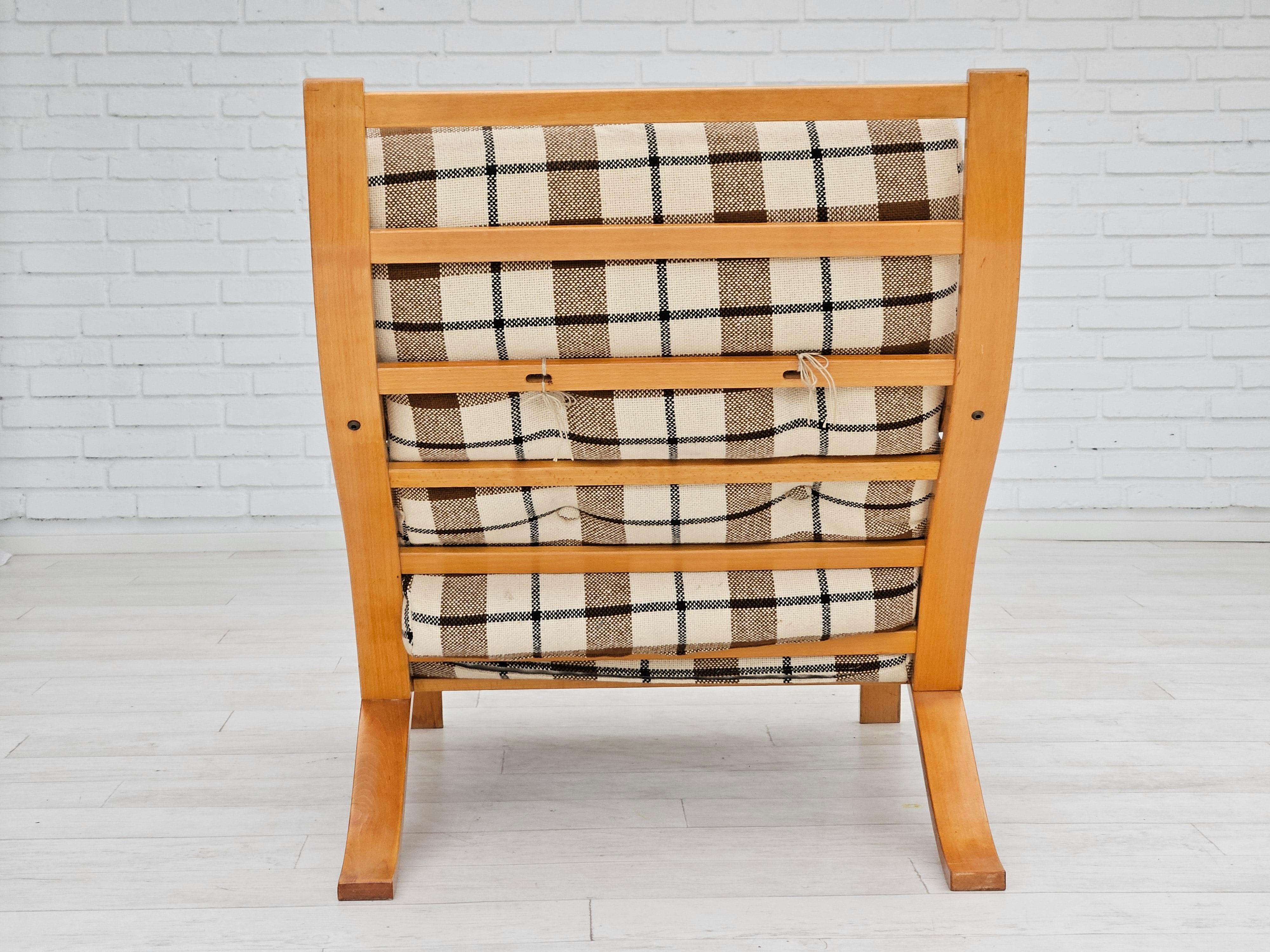 1970, design danois, par deux chaises longues en laine de mobilier, original. en vente 5