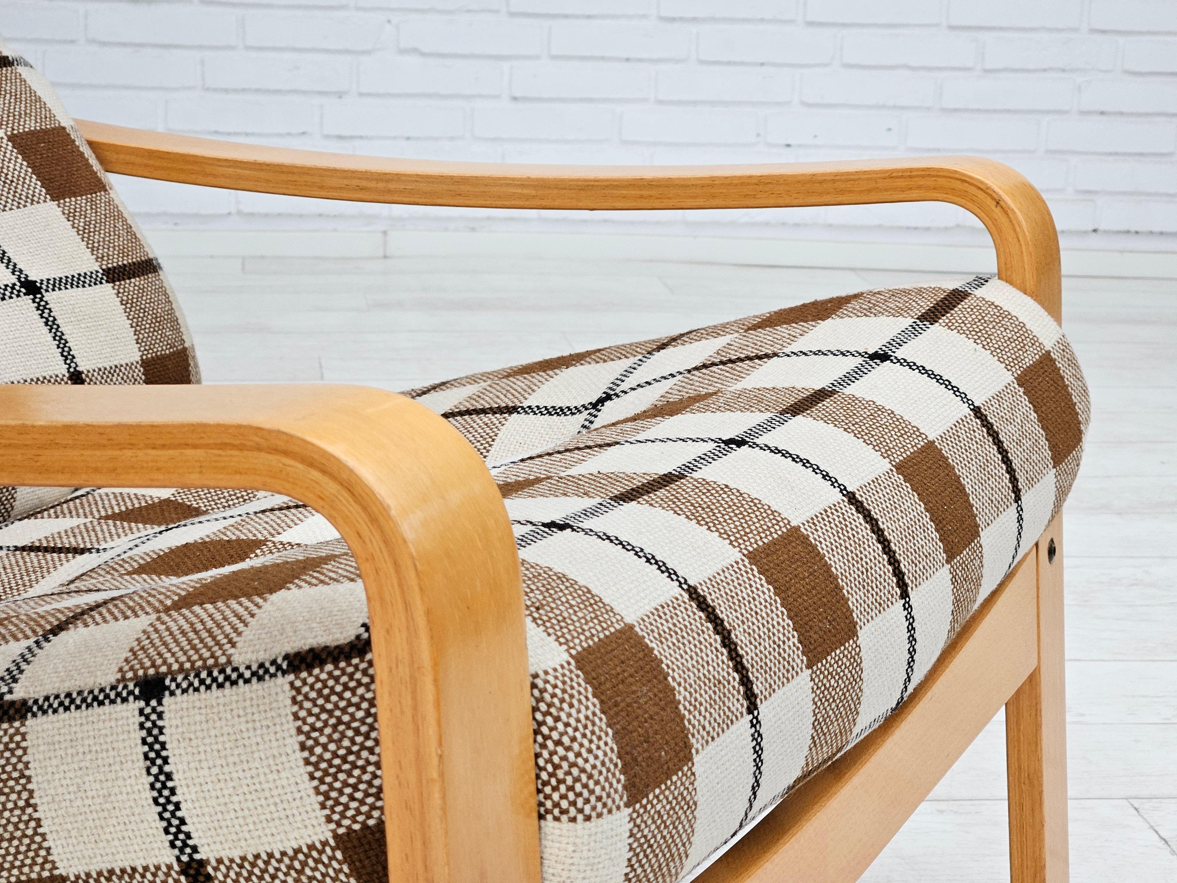 1970, design danois, par deux chaises longues en laine de mobilier, original. Bon état - En vente à Tarm, 82