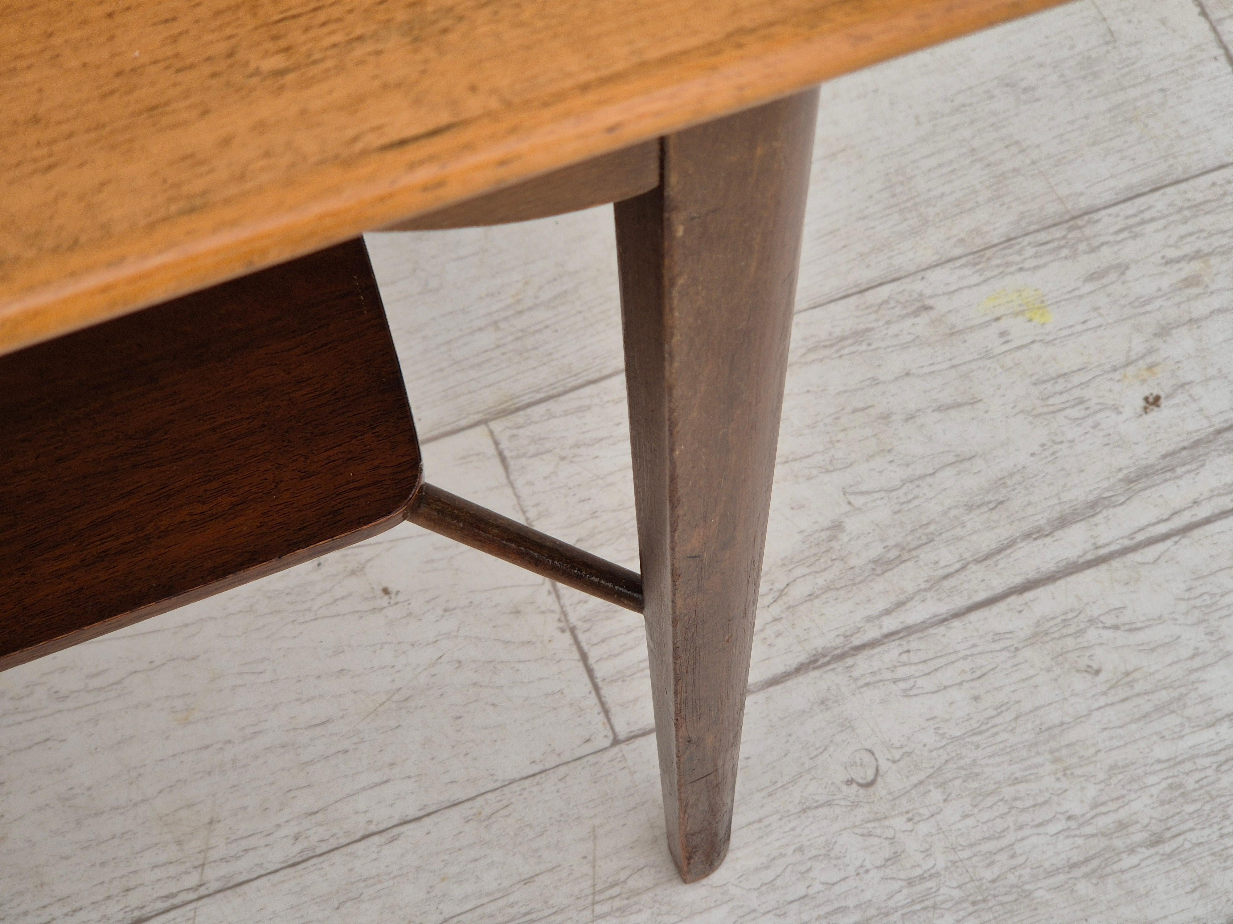 1970, design danois, table de canapé, bois de teck, bois de hêtre, original en vente 3