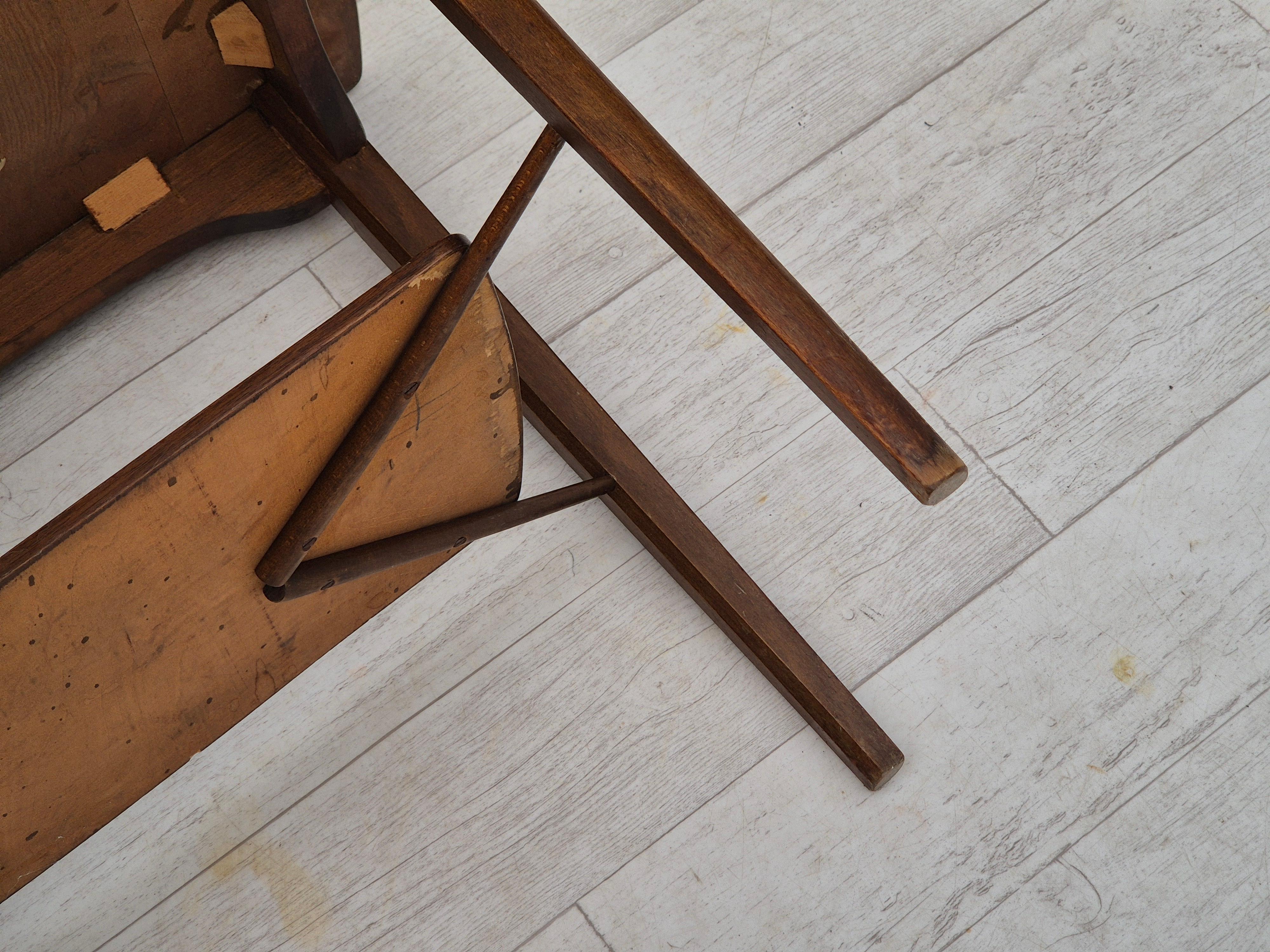 1970, design danois, table de canapé, bois de teck, bois de hêtre, original en vente 5