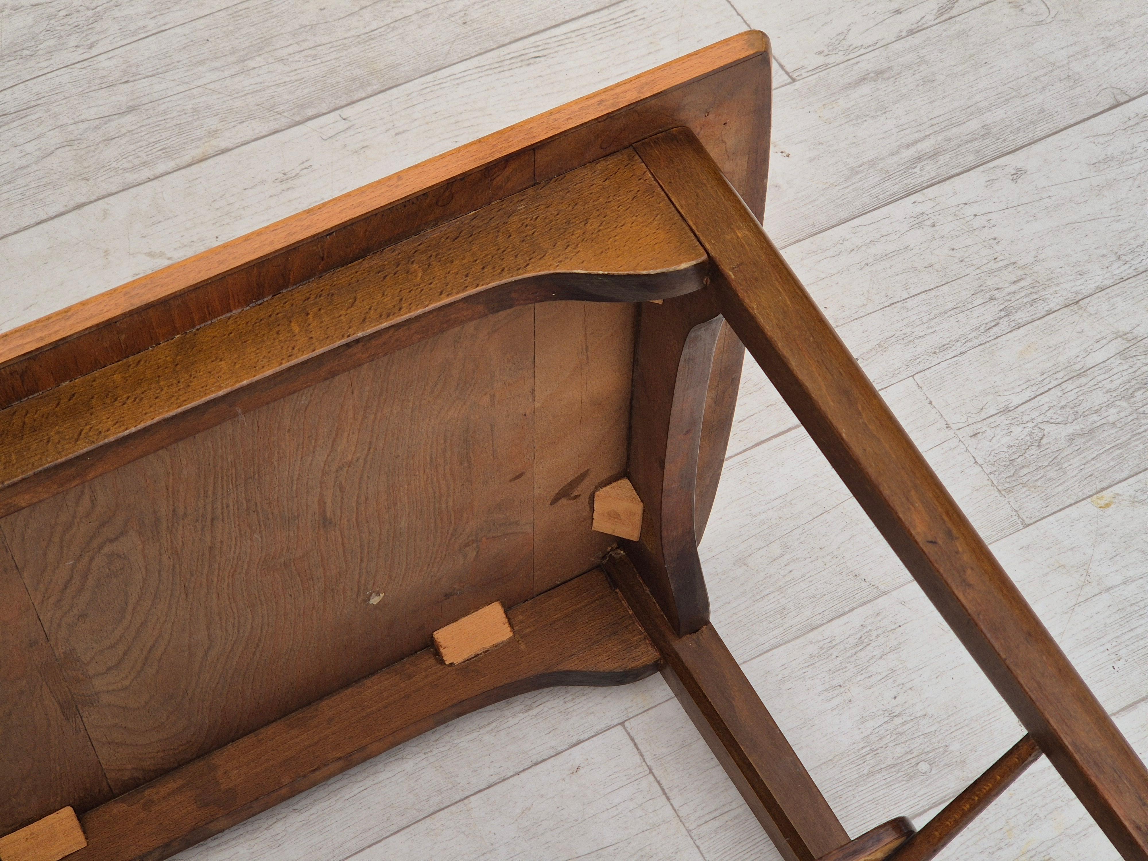 1970, design danois, table de canapé, bois de teck, bois de hêtre, original en vente 6