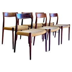1970s Danish Dining Chairs by Niels Møller Model 77