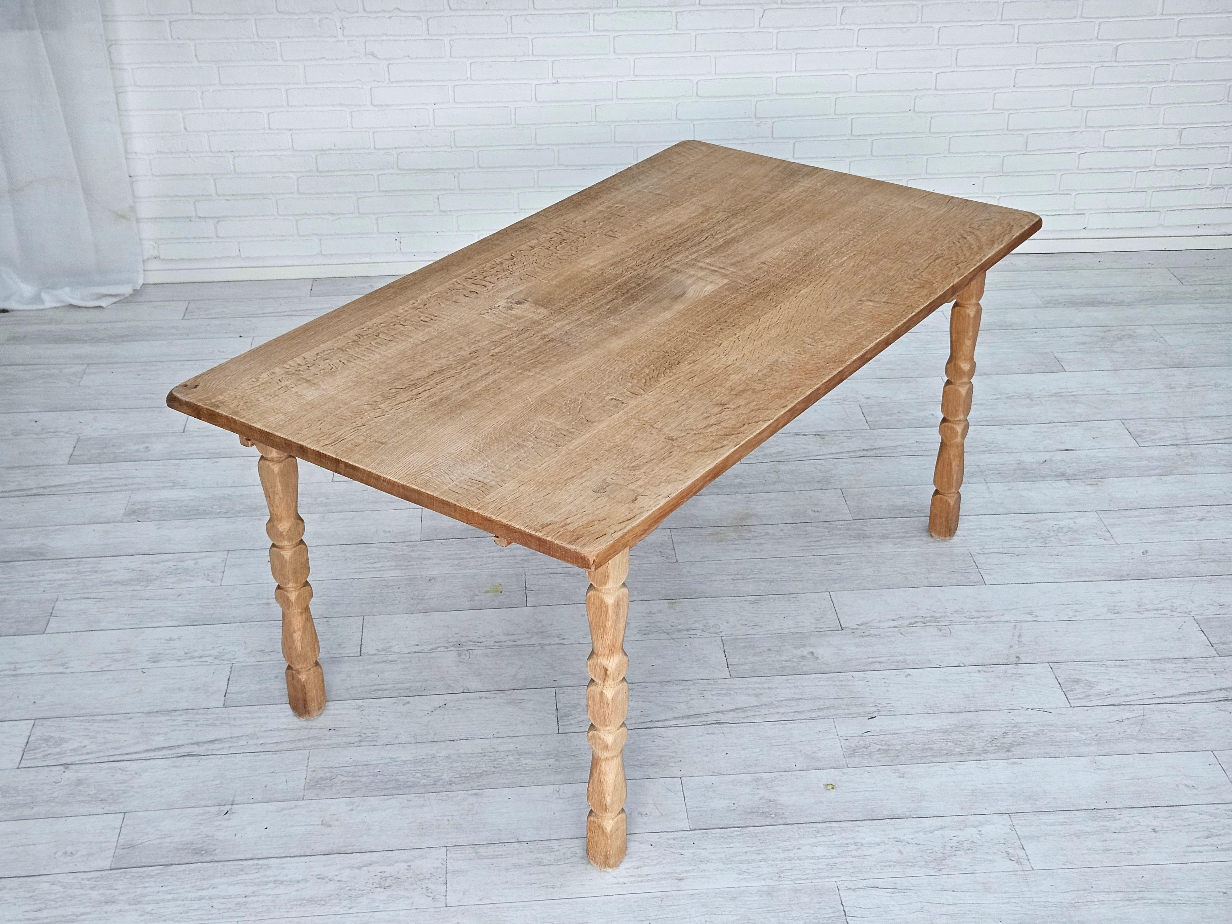 Late 20th Century 1970s, Danish dining table, oak wood, original condition.