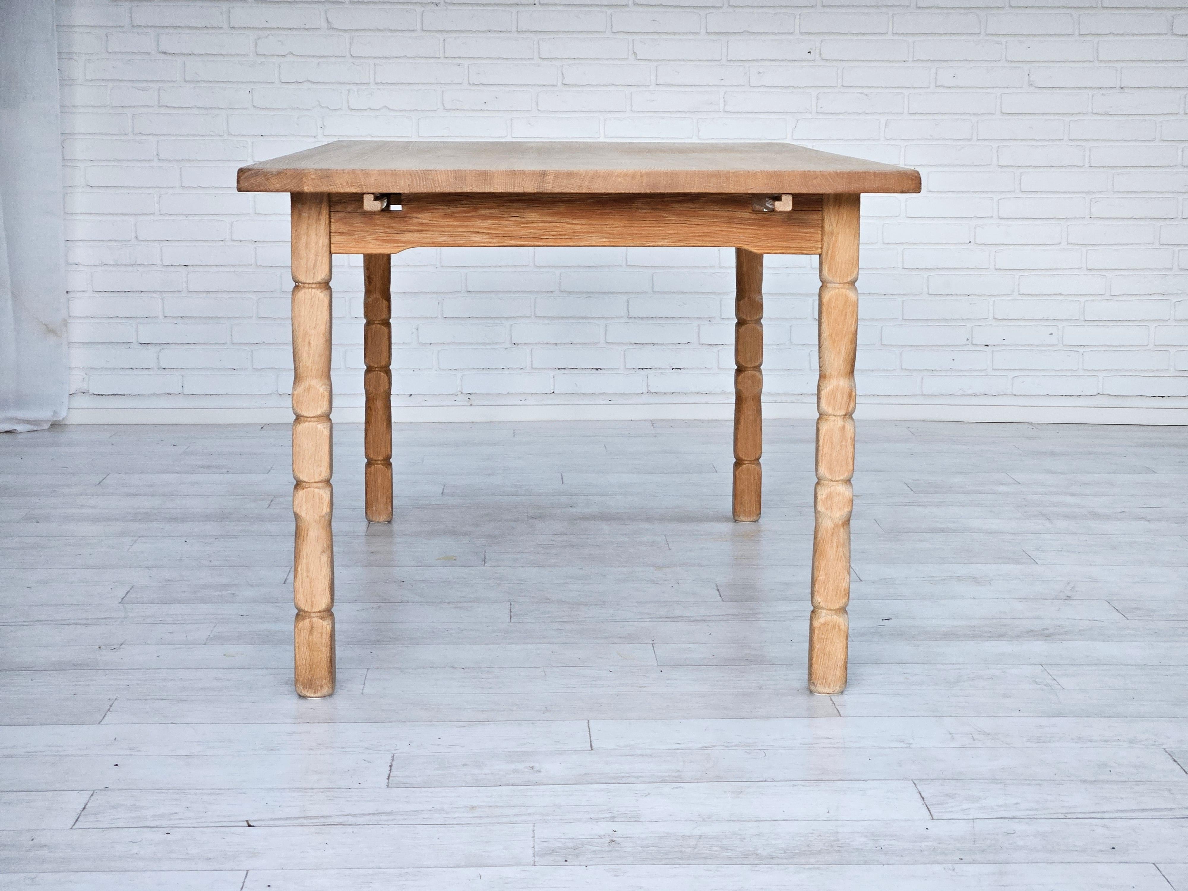 Oak 1970s, Danish dining table, oak wood, original condition.