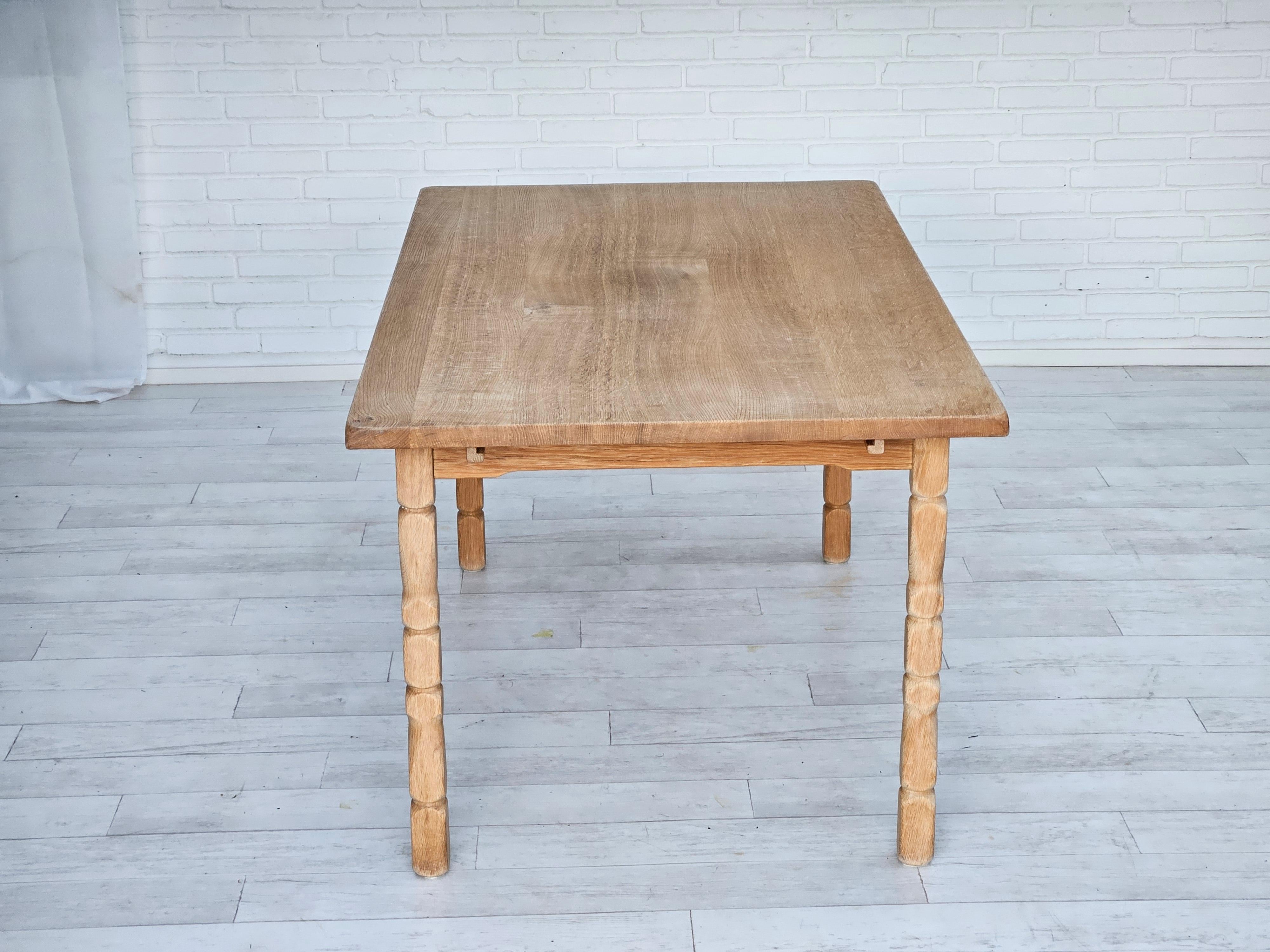 1970s, Danish dining table, oak wood, original condition. 1