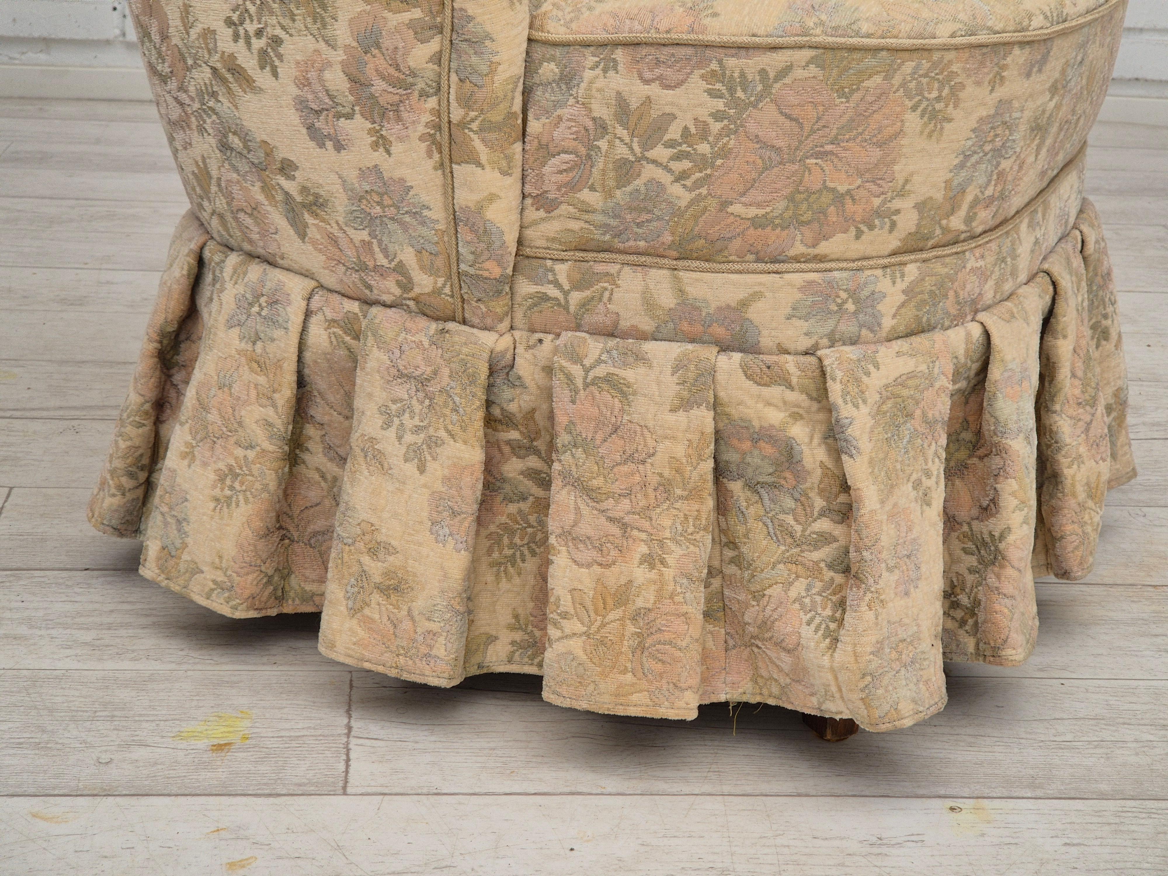Fauteuil d'appoint danois des années 1970, très bon état d'origine, velours de meuble en vente 3