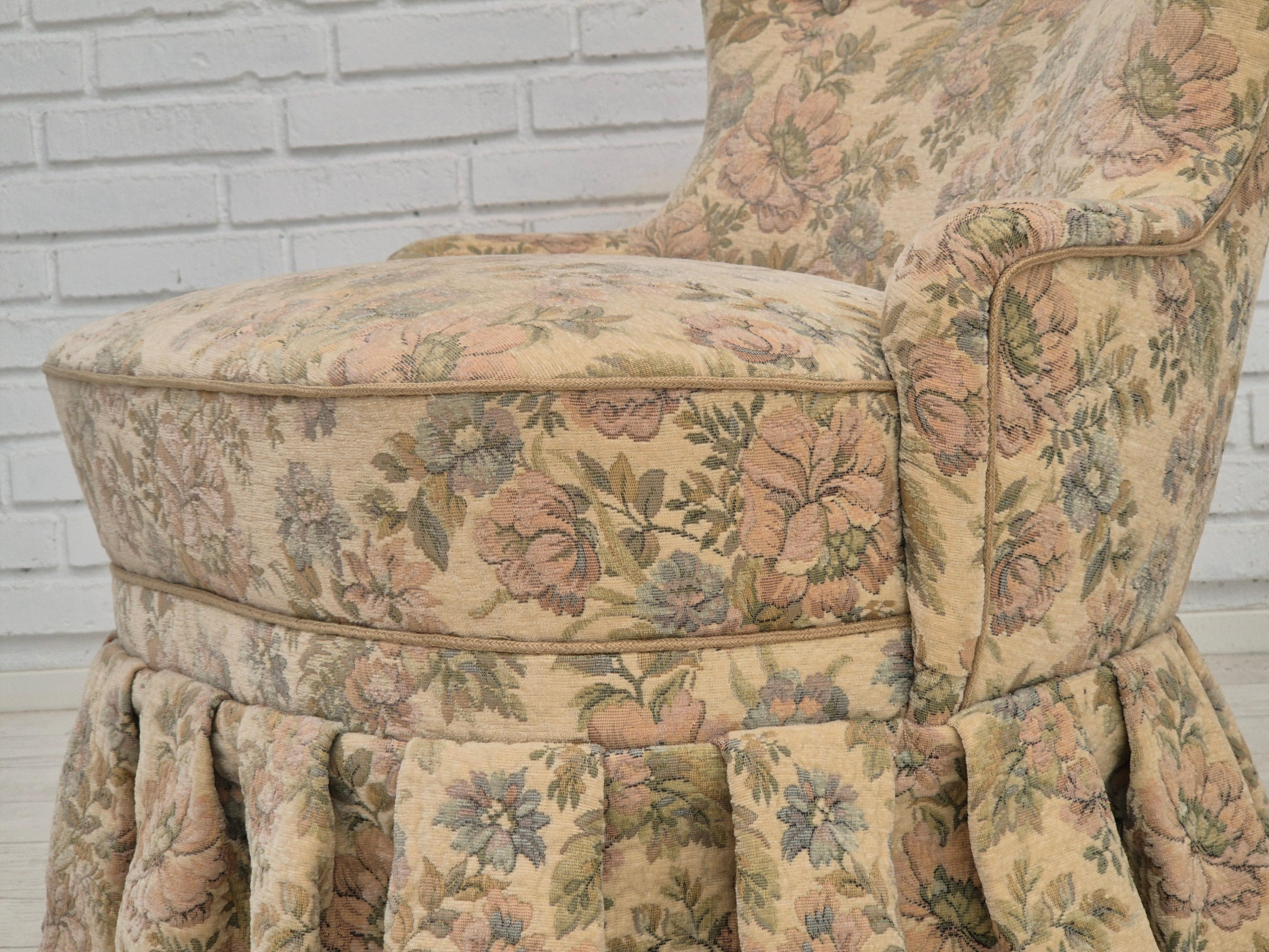 Fauteuil d'appoint danois des années 1970, très bon état d'origine, velours de meuble en vente 8