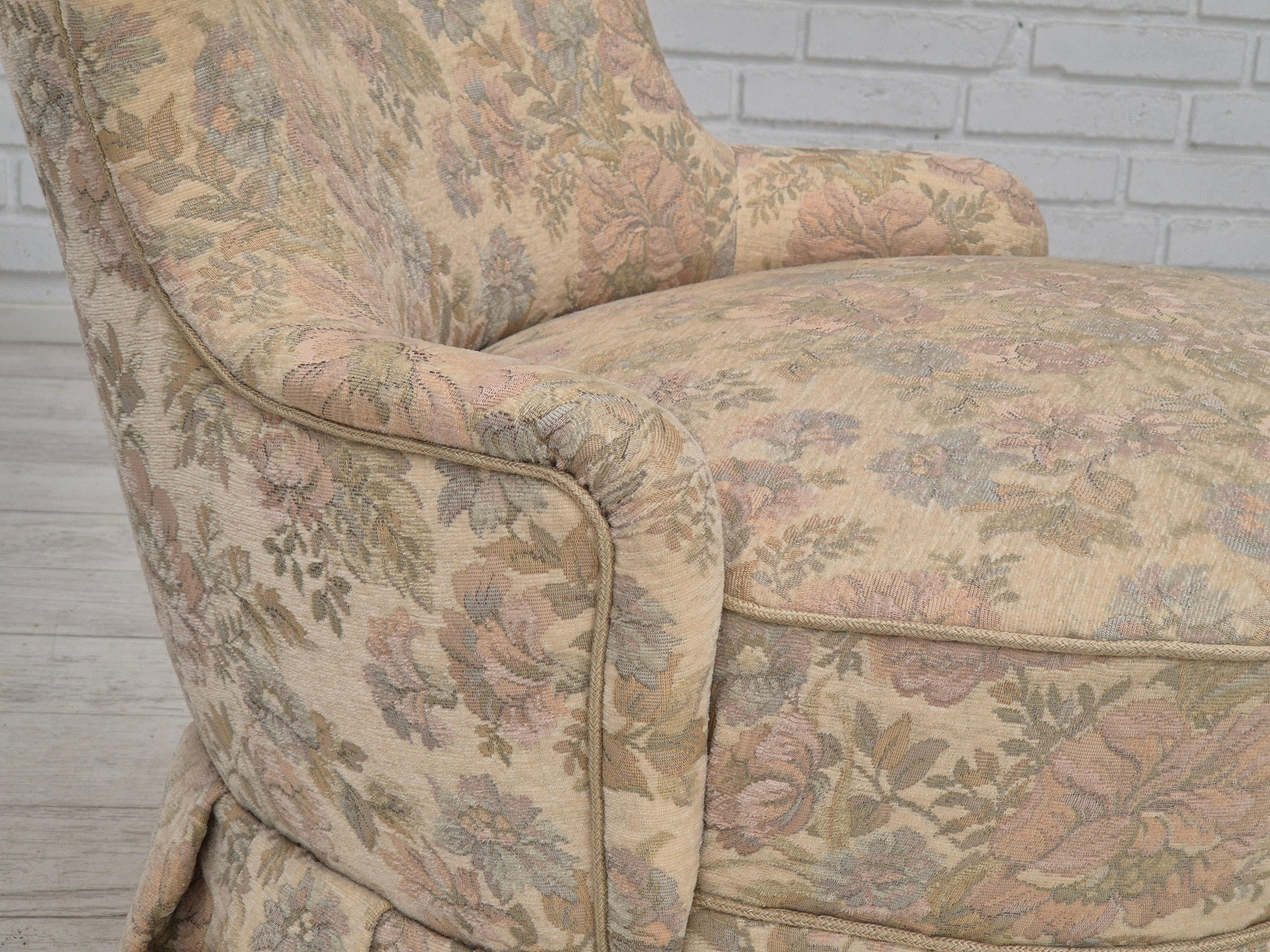 Fauteuil d'appoint danois des années 1970, très bon état d'origine, velours de meuble en vente 9