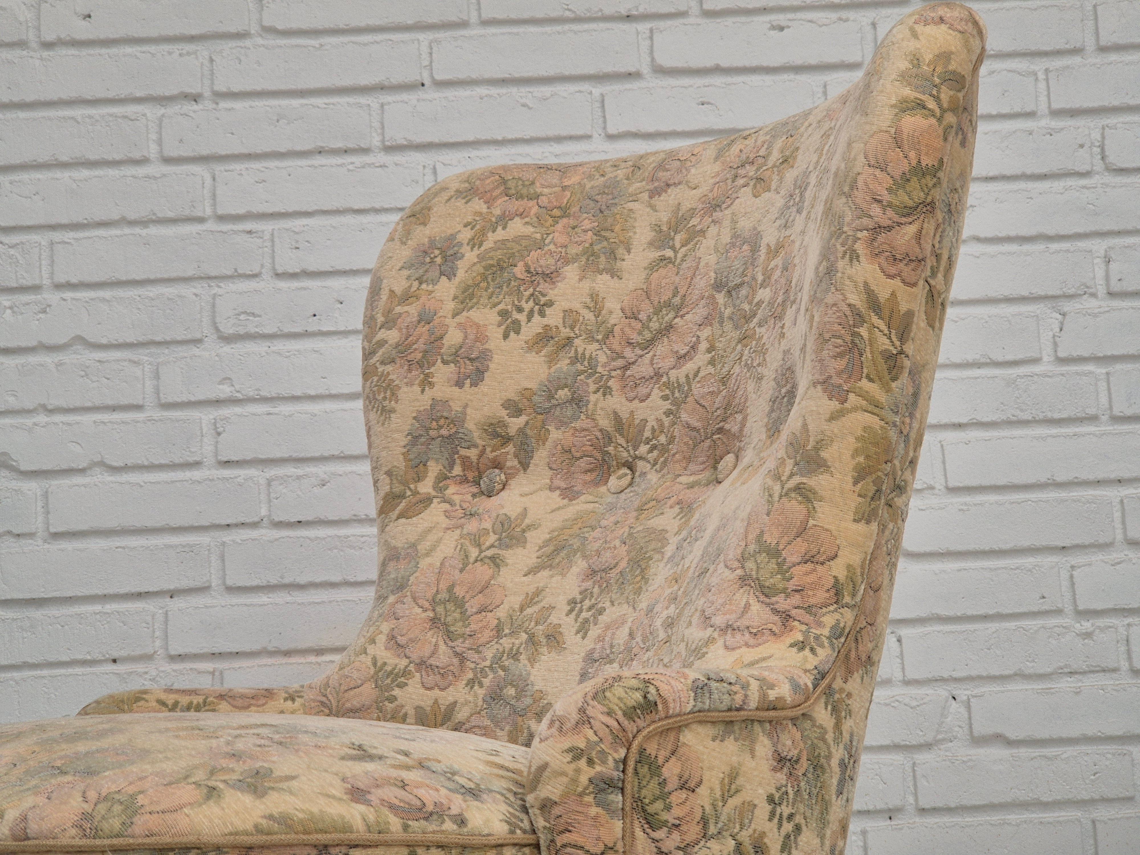 Fauteuil d'appoint danois des années 1970, très bon état d'origine, velours de meuble en vente 10