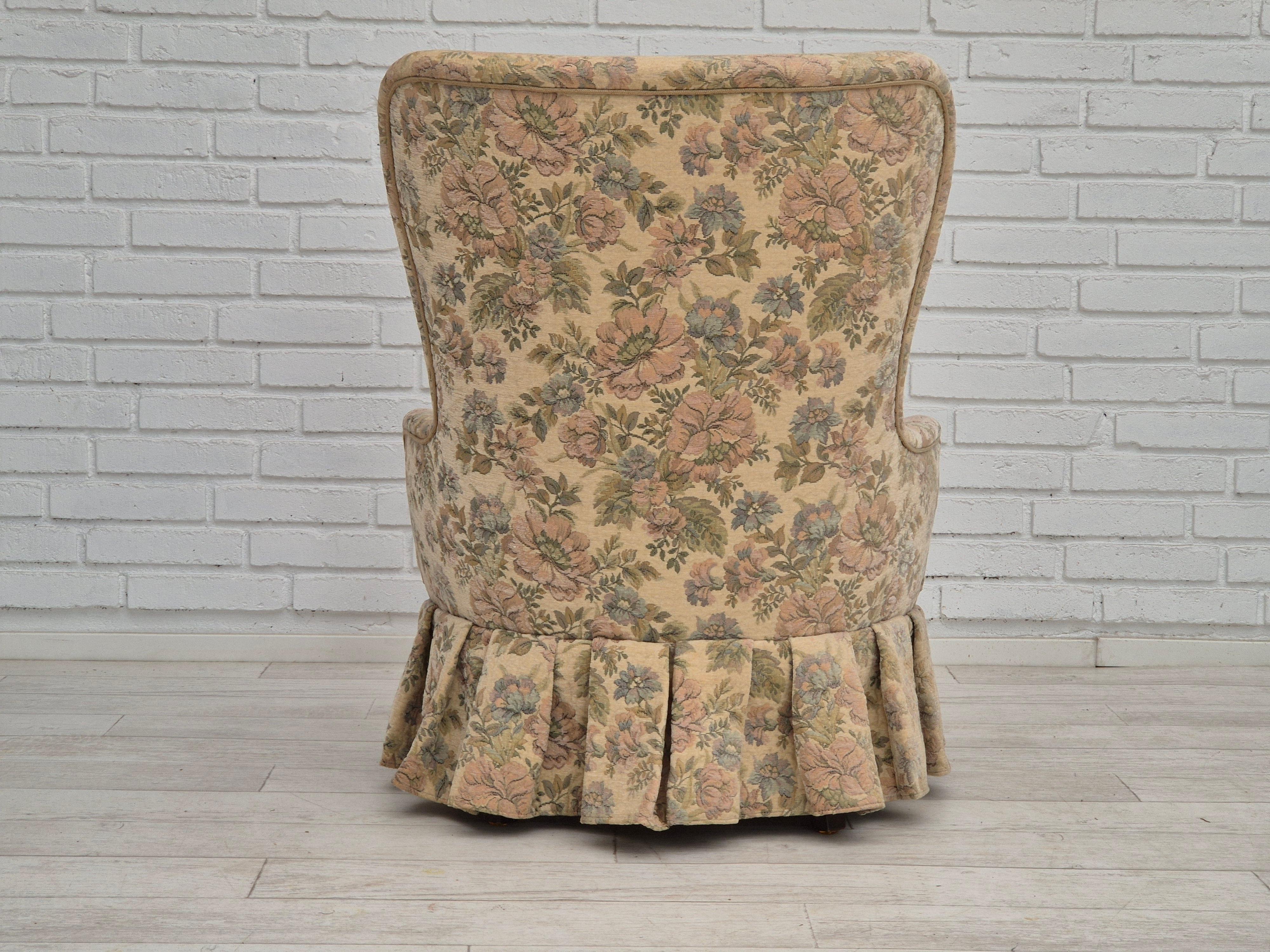 Milieu du XXe siècle Fauteuil d'appoint danois des années 1970, très bon état d'origine, velours de meuble en vente