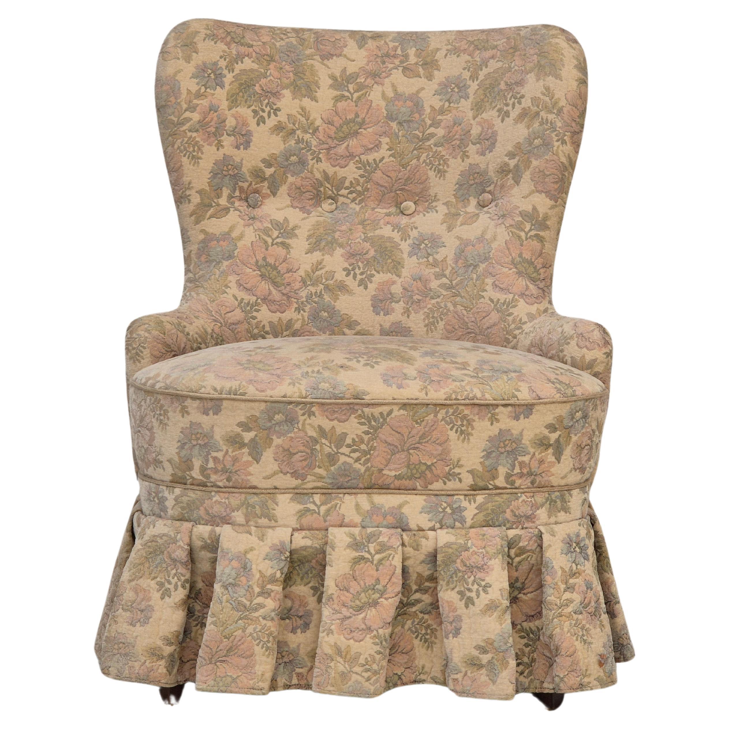 1970s, Danish easy side chair, original very good condition, furniture velour.
