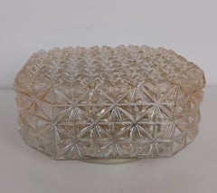 1970's Danish Glass Flush Mount, Wall Sconce, Wall Light