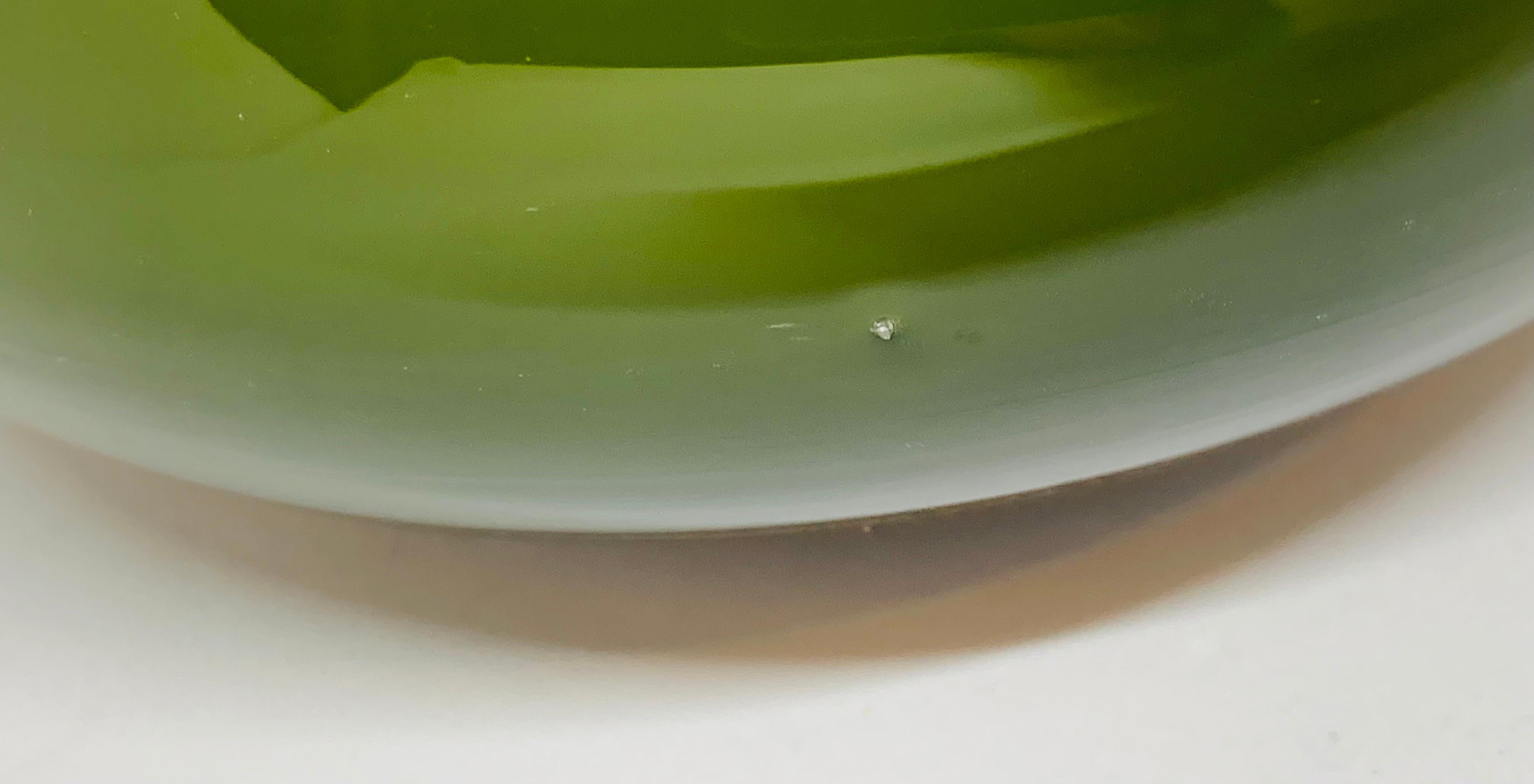 1970s Danish Hand Blown Holmegaard Encased Green Glass Hourglass Shaped Vase 5