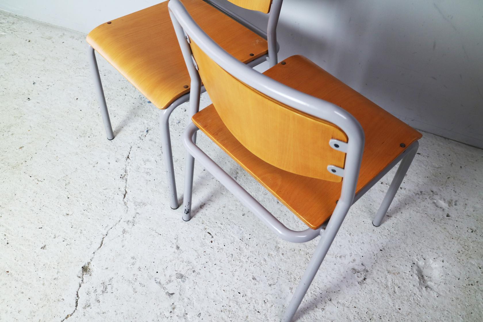 1970s Danish Industrial Stacking Chairs For Sale 1