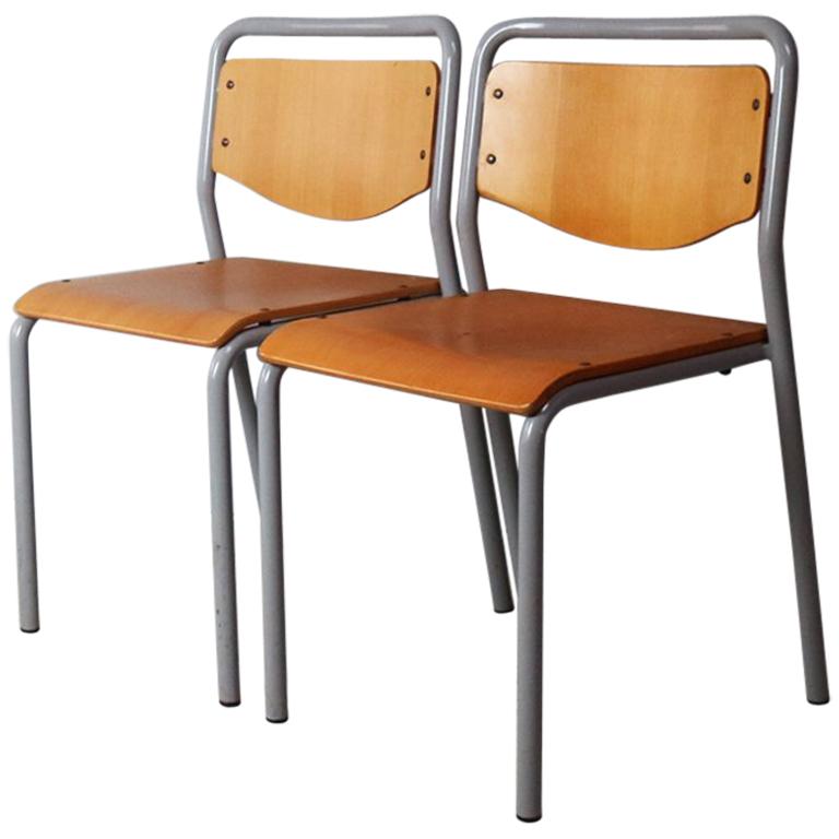 1970s Danish Industrial Stacking Chairs For Sale