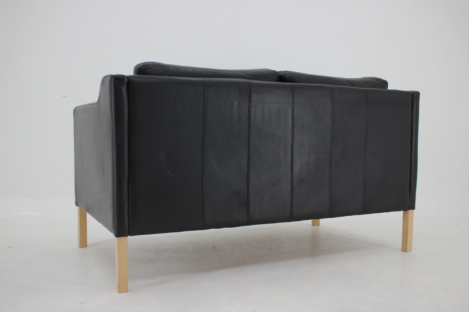 1970s Danish Leather 2 Seater Sofa  For Sale 3