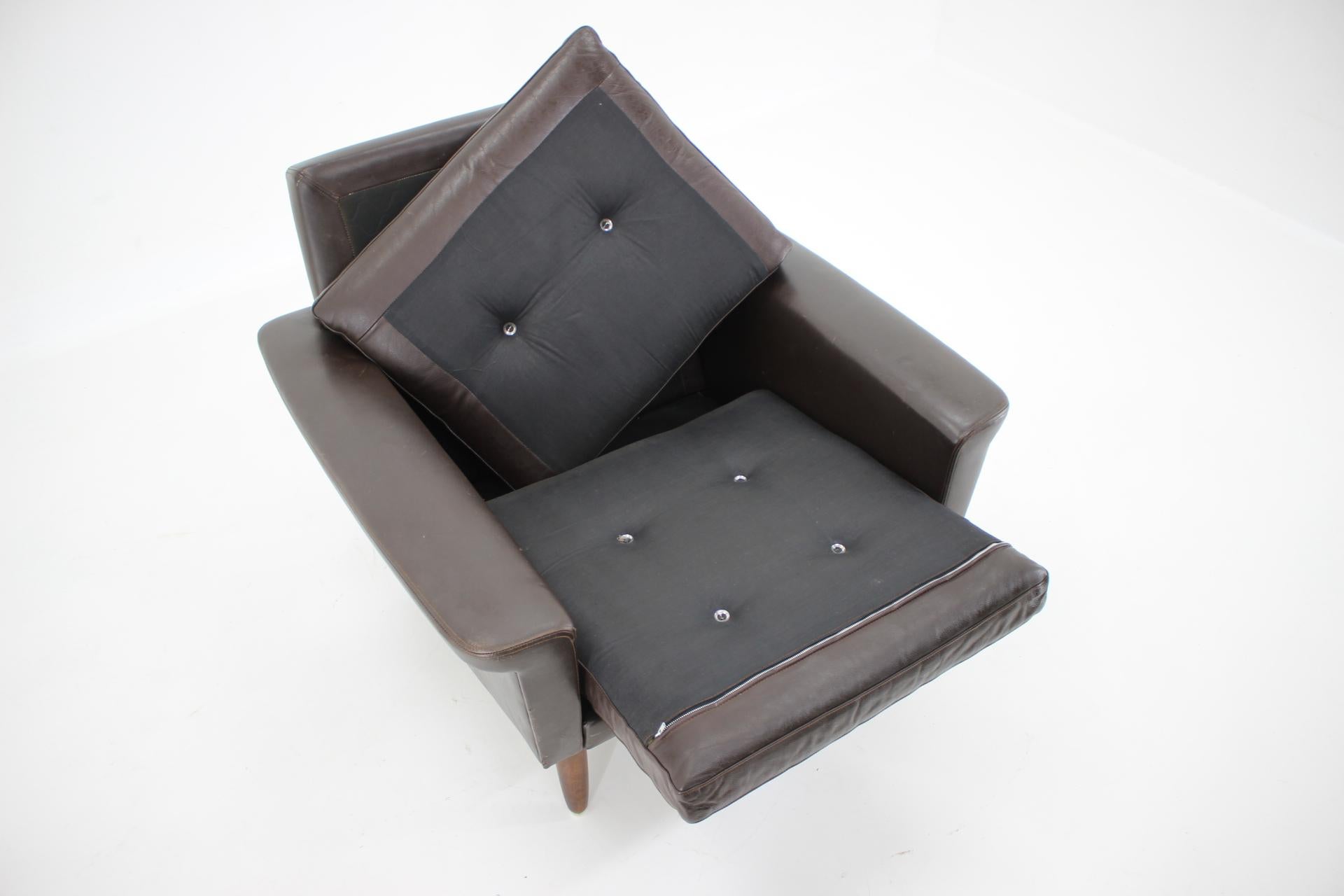 1970s Danish Leather Lounge Chair 5