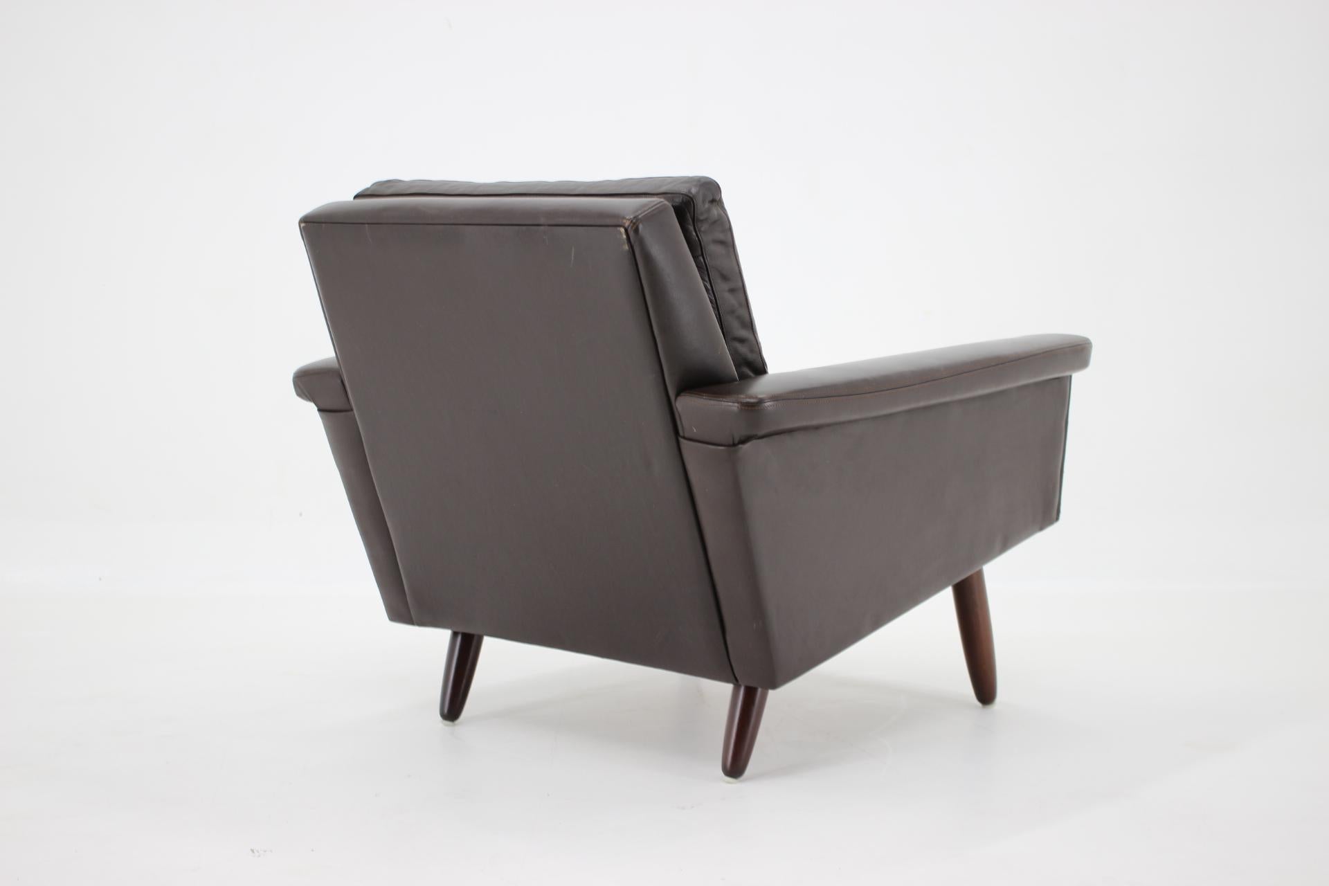 Late 20th Century 1970s Danish Leather Lounge Chair