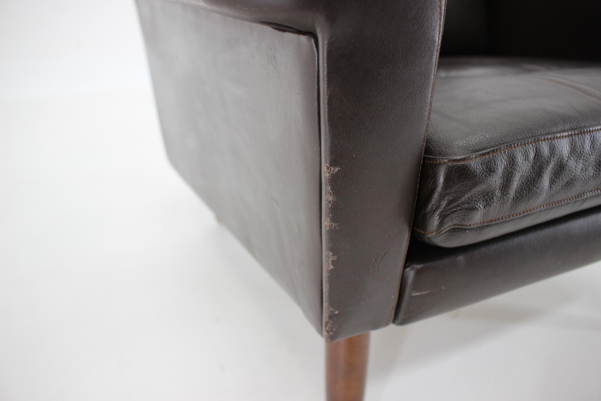 1970s Danish Leather Lounge Chair 3